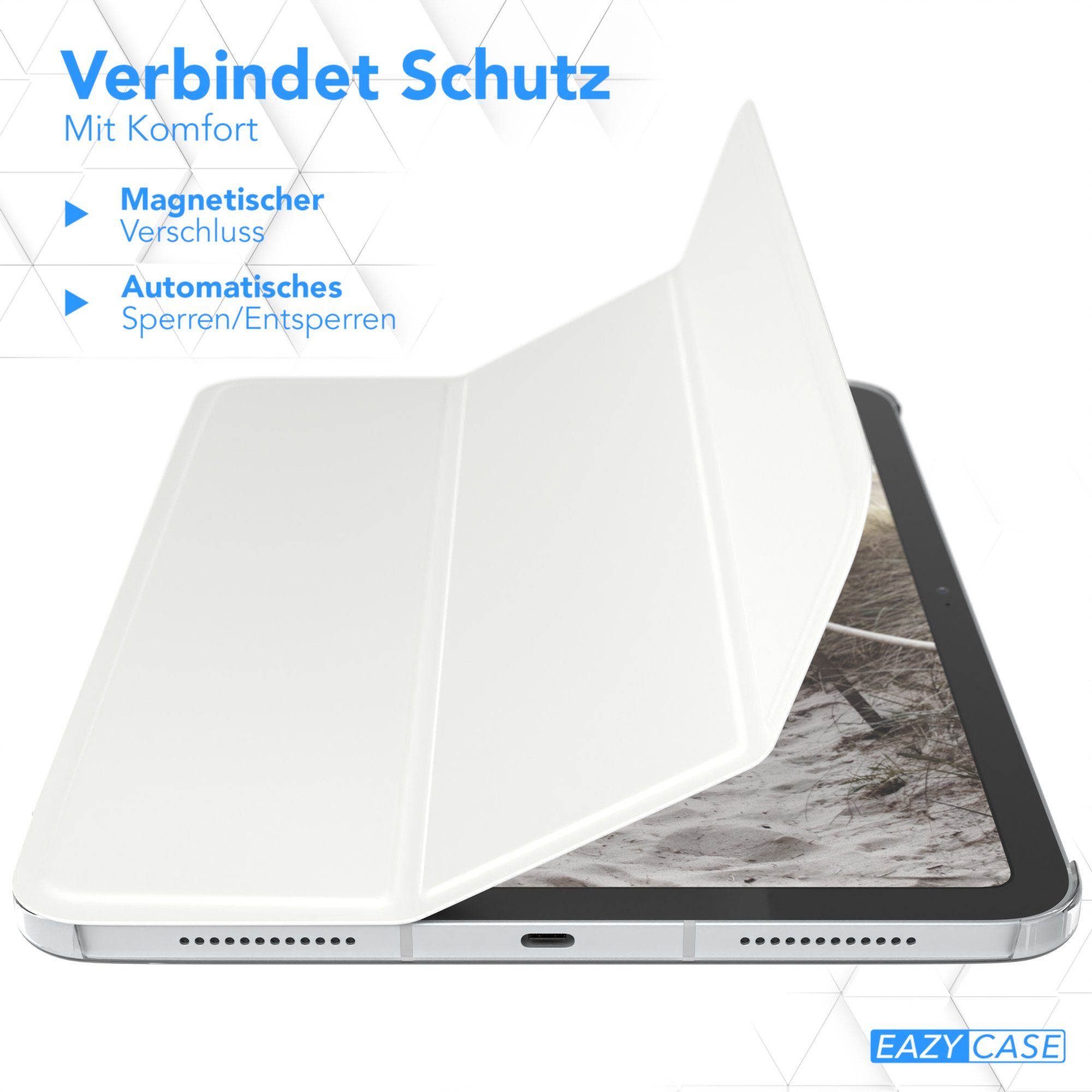 EAZY CASE Tablet-Hülle Smart Case für iPad 10,9" 10. Generation (2022) 10,9 Zoll, Schutzhülle mit Sleep Wake Up Funktion Smartcase verstellbar Etui Weiß