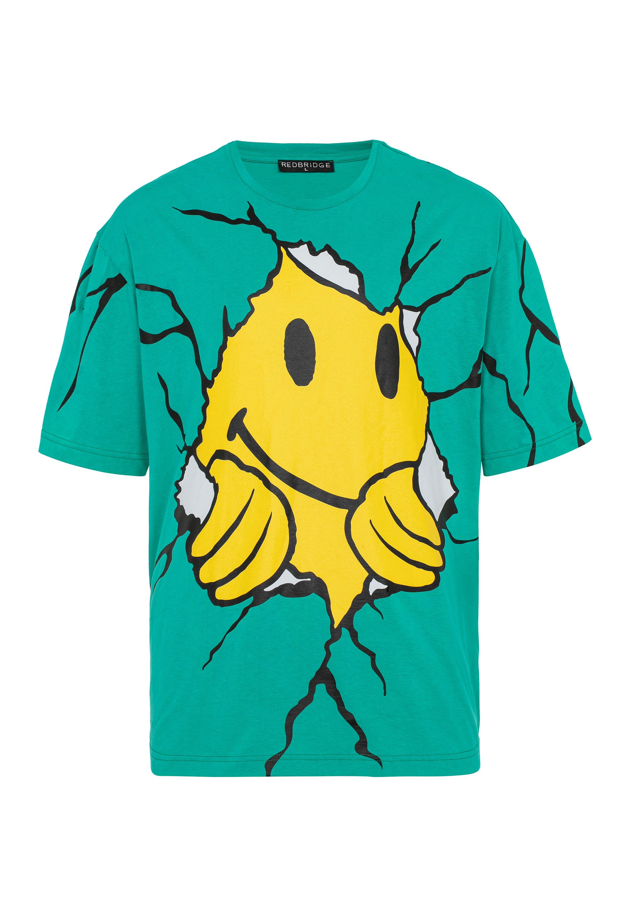 RedBridge T-Shirt mit Smiley-Print Trendiges Oversize Streetwear-Shirt
