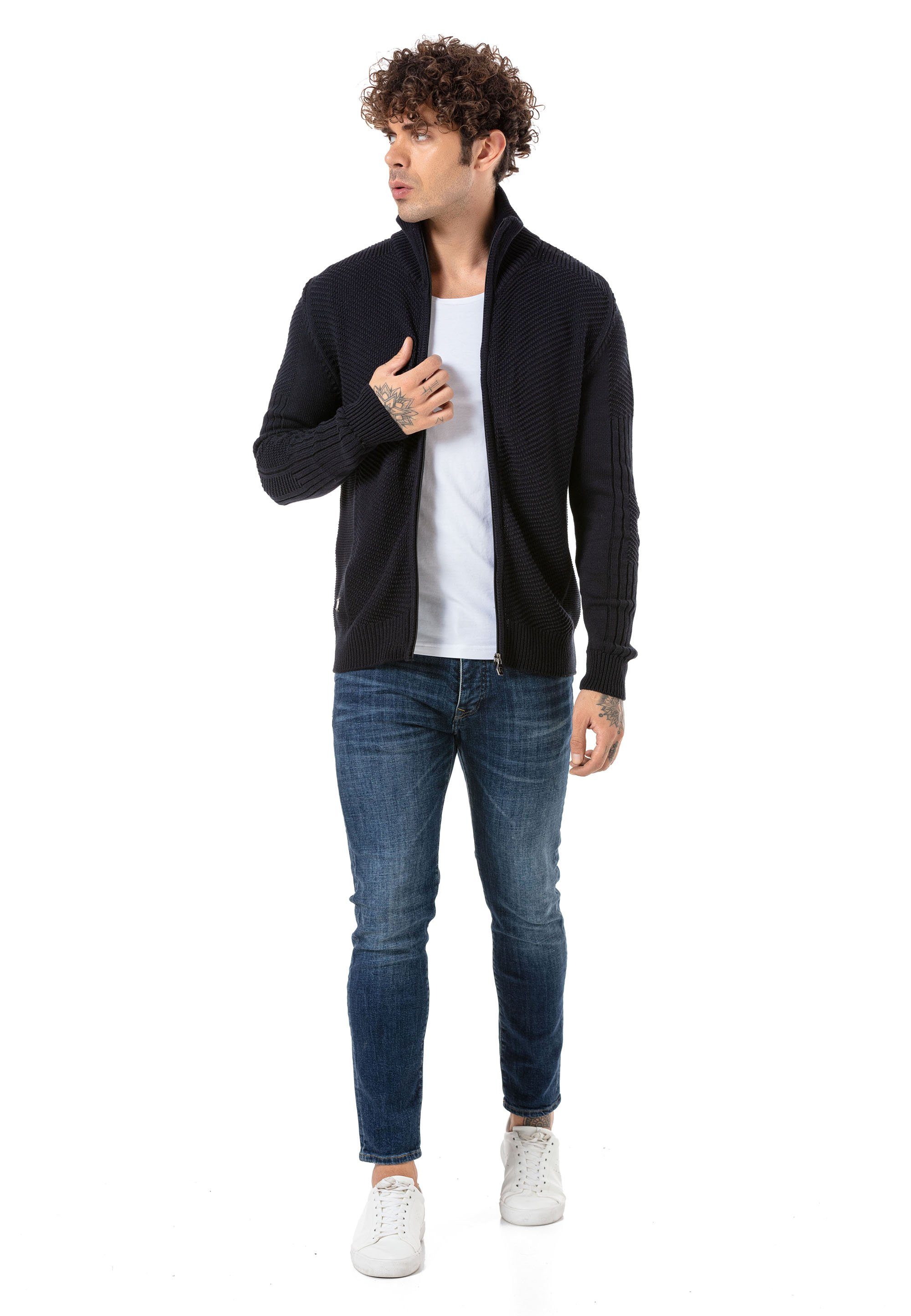 RedBridge Strickjacke Grays mit aufwendigen Strickmuster