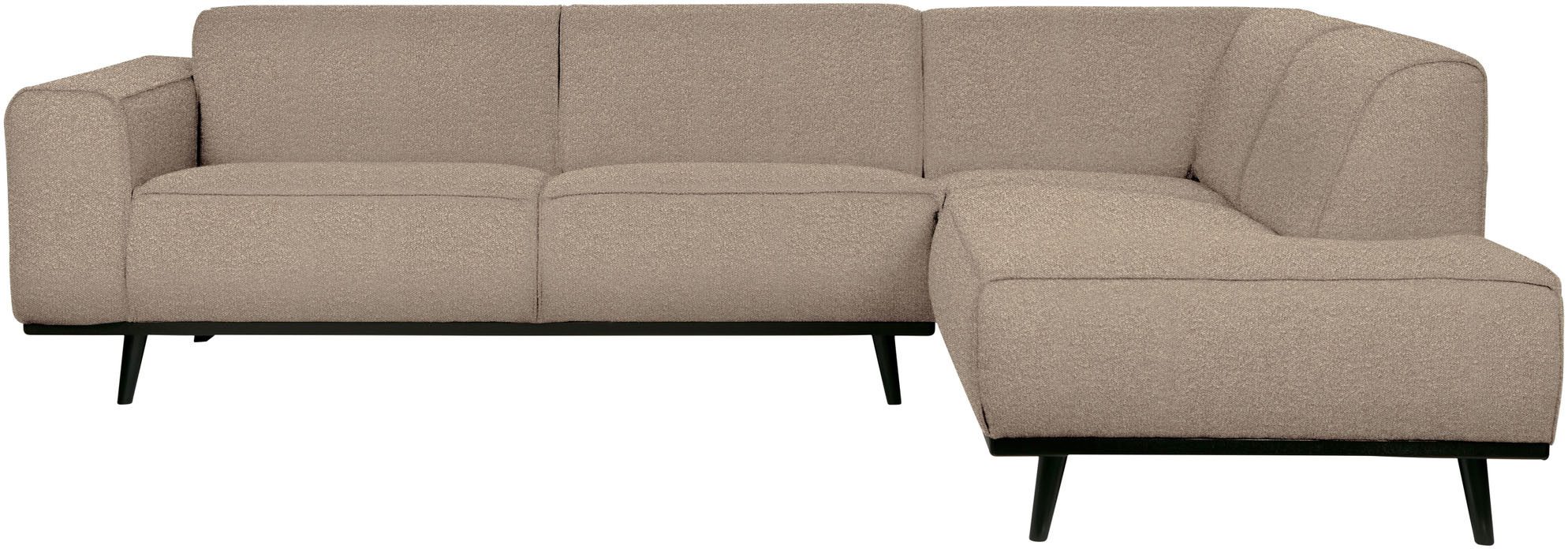 WOOOD Ecksofa Statement Bezug mit Bonell-Federung und Birkenholzbeinen 230x93x77 cm, Bouclé, Tragkraft 270 kg, pfleigleicht, Maximale Verschleißfestigkeit