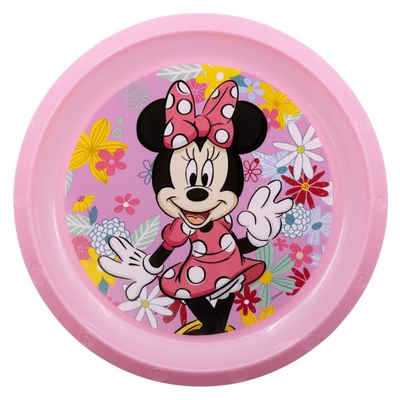Tinisu Kunststoffteller Minnie Maus Kinder Plastik-Teller Kunststoffset - Mikrowelle geeignet