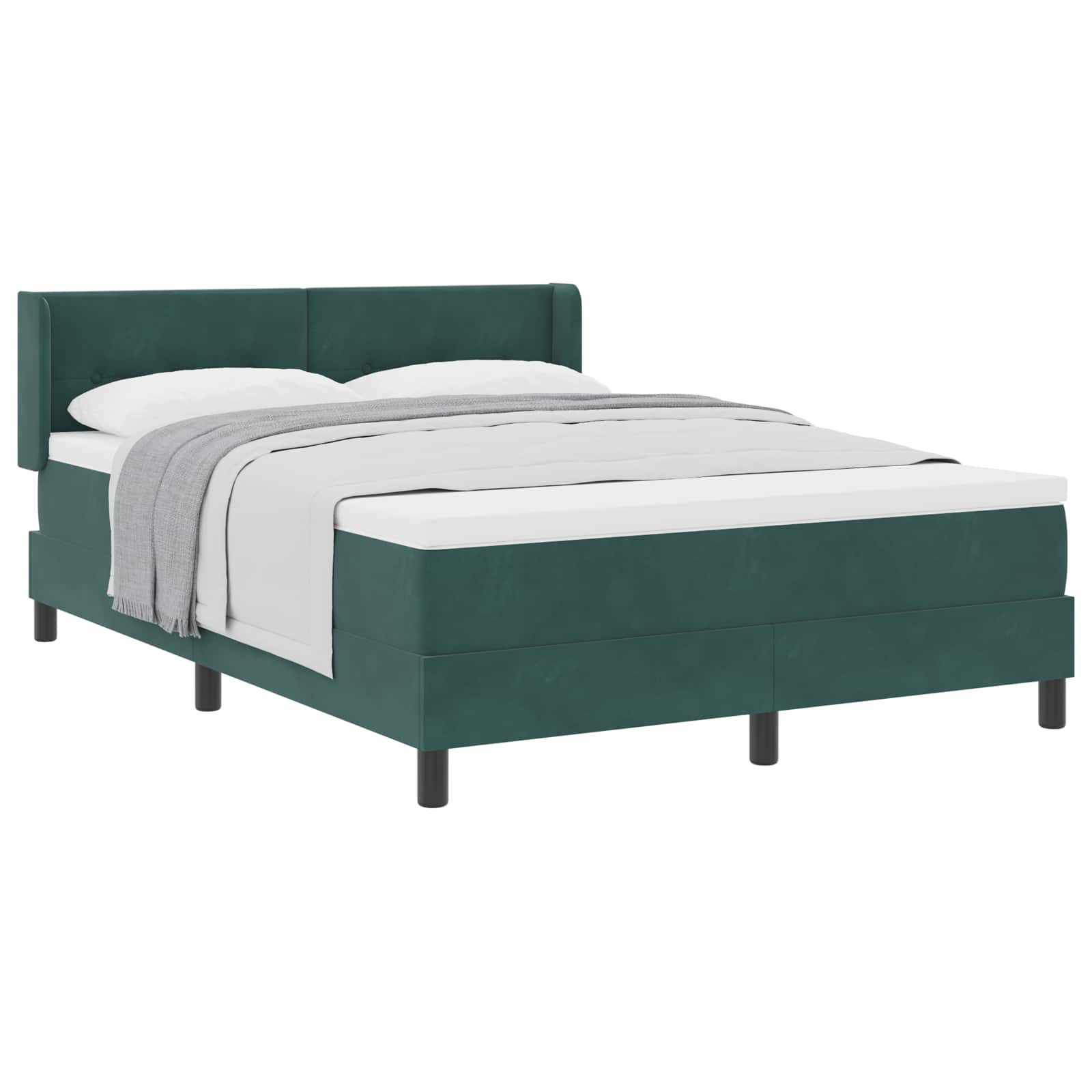 Bett Boxspringbett mit Kopfteil Dunkelgrün 200 x 160 cm Samt