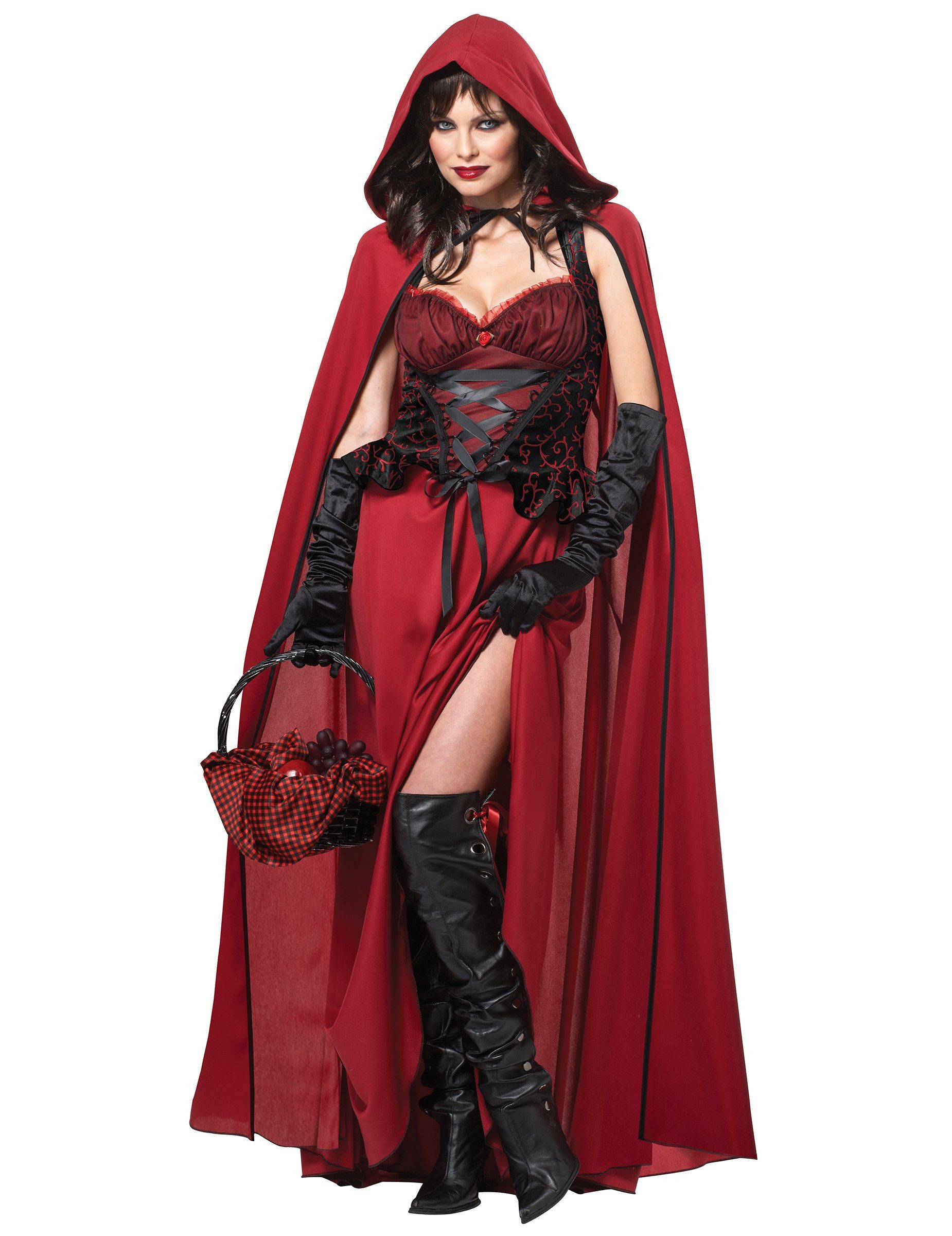 California Costumes Kostüm Böses Rotkäppchen Märchen Halloween Damenkostüm schwarz-rot