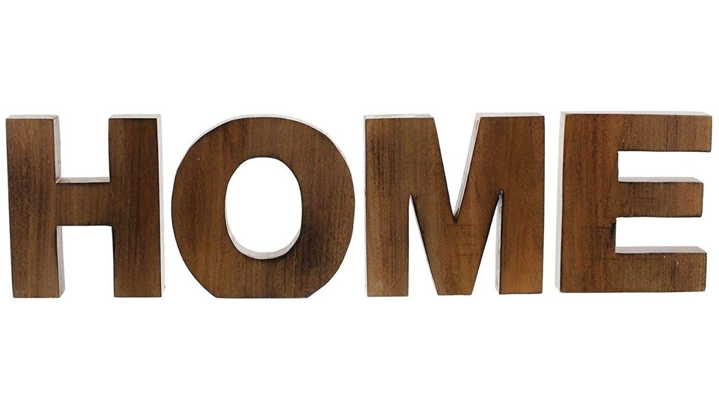 Dekoleidenschaft Deko-Buchstaben "Home" Schriftzug aus (4 Holzbuchstaben 15cm Holz, St) hoch