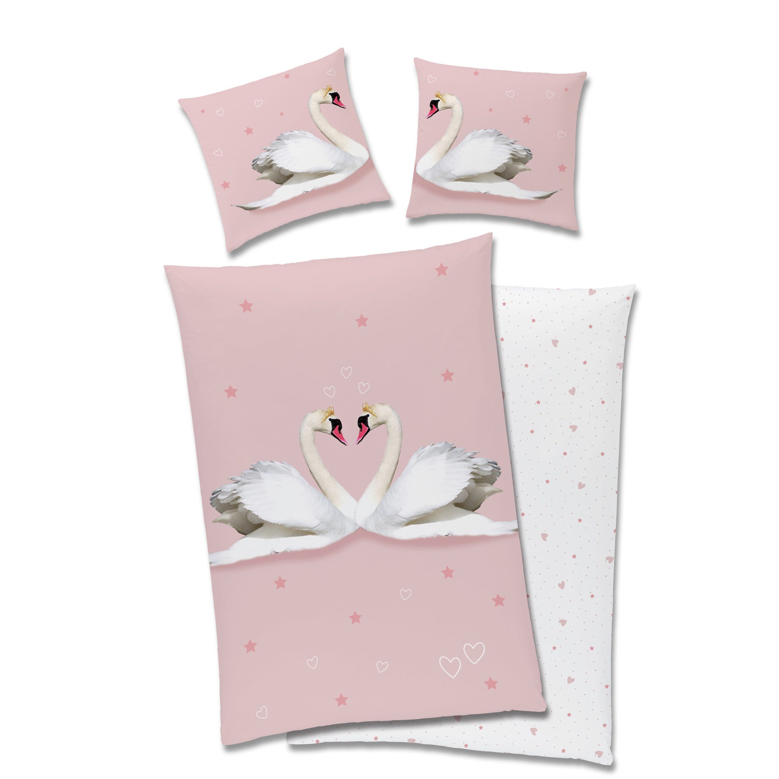 Familando Partnerbettwäsche "Liebes Schwan" Set 2-teilig, günstig online kaufen
