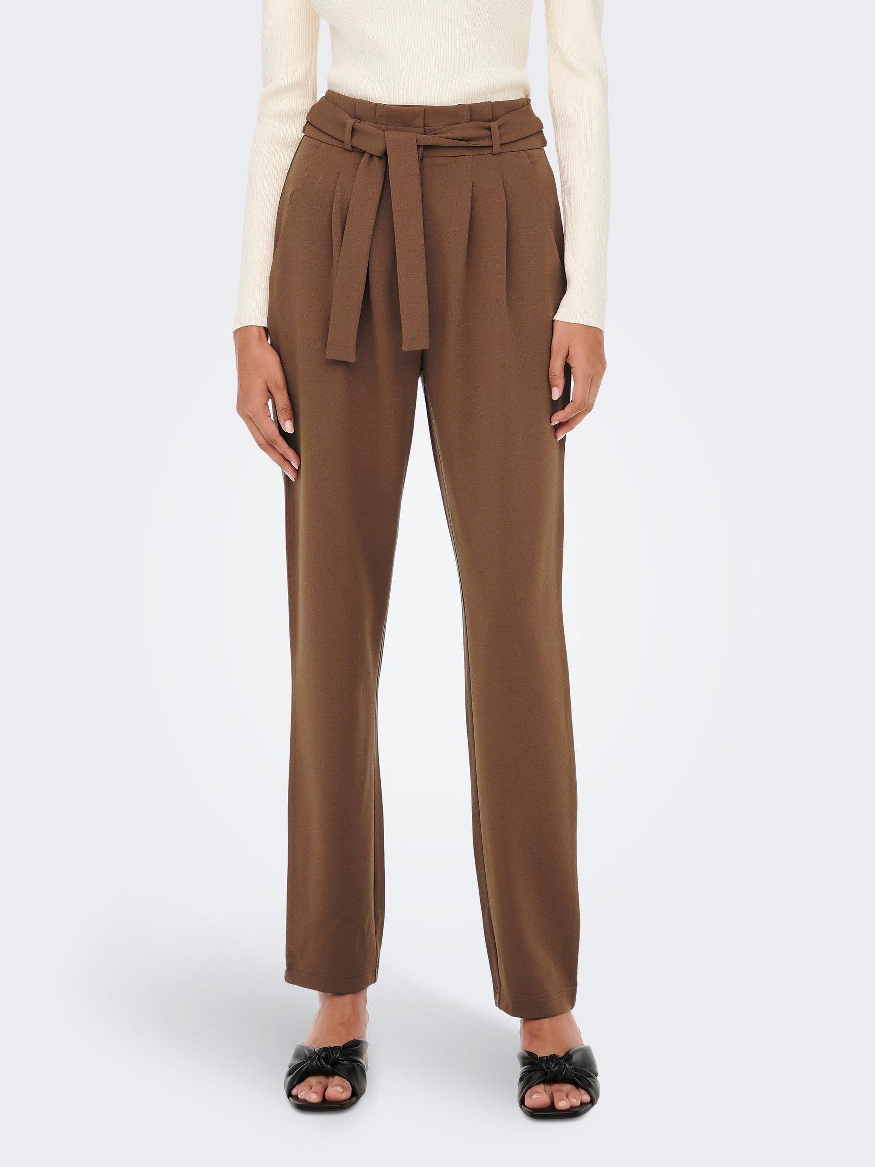 JACQUELINE de YONG Stoffhose Elegante High Waist Stoffhose Paperback Marlene Pants JDYTANJA (1-tlg) 3943 in Braun