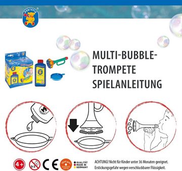 PUSTEFIX Seifenblasenspielzeug Multi-Bubble-Trompete mit 250 ml Seifenblasen-Flüssigkeit