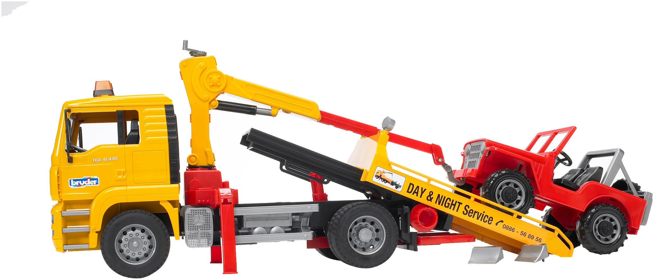 Bruder® Spielzeug-Abschlepper MAN Abschlepp LKW mit Geländewagen 26 cm (02750), Made in Europe