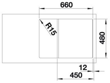 Blanco Granitspüle ZIA 45 S Compact, eckig, 50/68 cm, (1 St), erhältlich in mehreren Farben