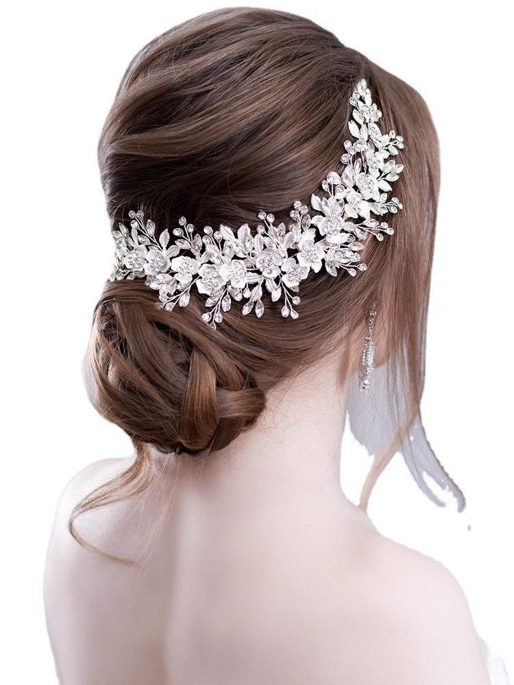 LIANNA Haarspange Haarschmuck, Hochzeit für Frauen,Braut Haar,Haarnadeln, Set, 1-tlg., Haarkamm für jeden festlichen Anlass, Blumen-Stirnband Hochzeit, Strass, Blume, Braut-Tiara