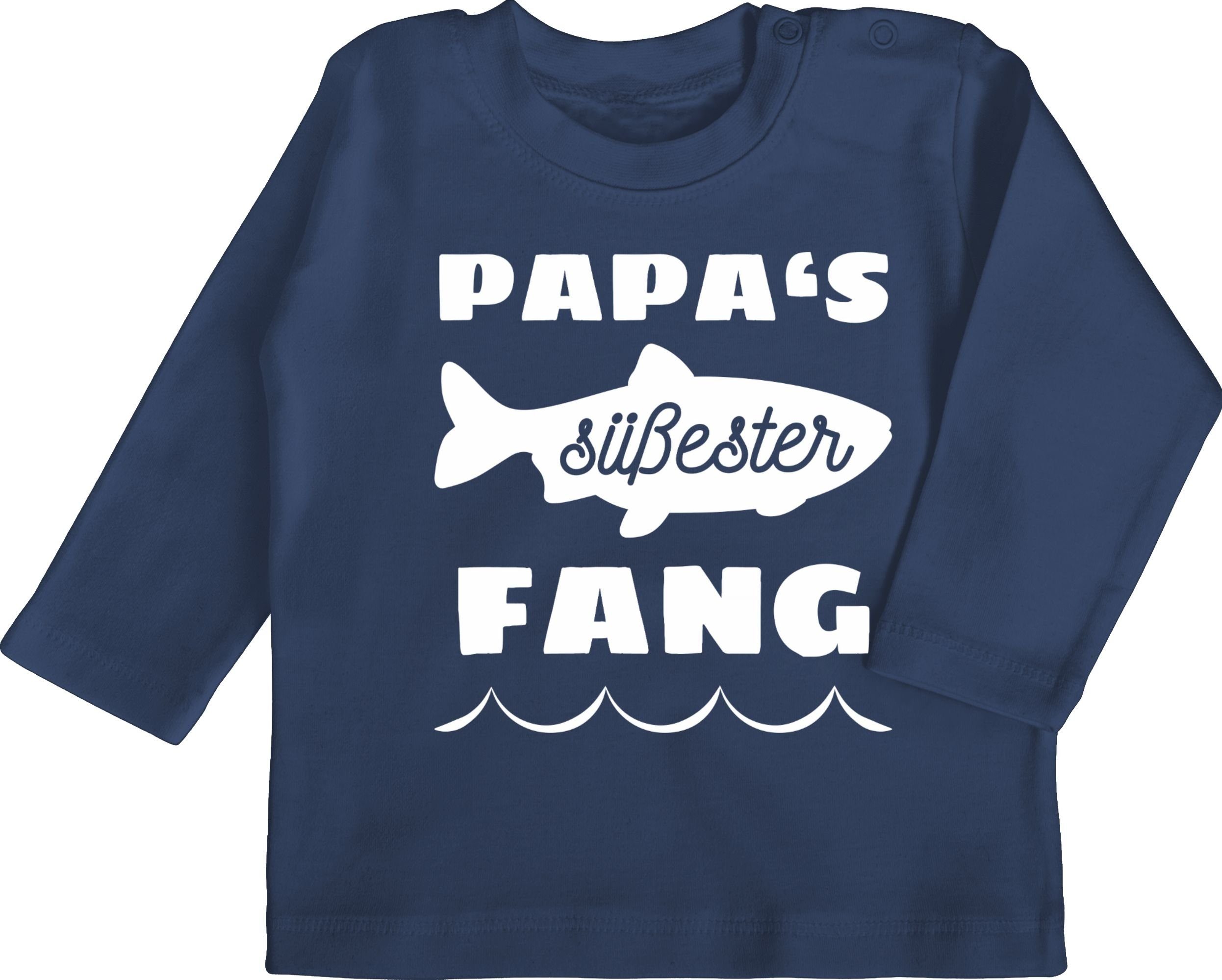 Shirtracer T-Shirt Papas süßester Fang Geschenk Vatertag Baby 1 Navy Blau