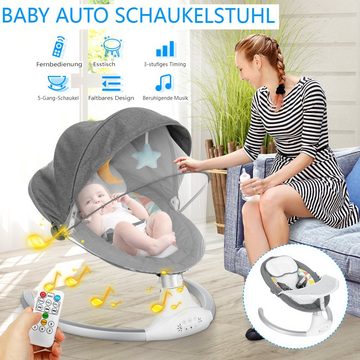 Kimbosmart Babyschaukel, bluetooth Musik mit Esstisch, Moskitonetz max. 9kg