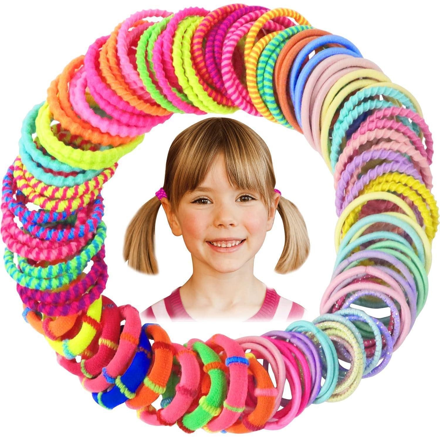 LuxusKollektion Haargummi 100 Haargummis Mädchen Set bunte Elastische Kinder Baby Haarschmuck