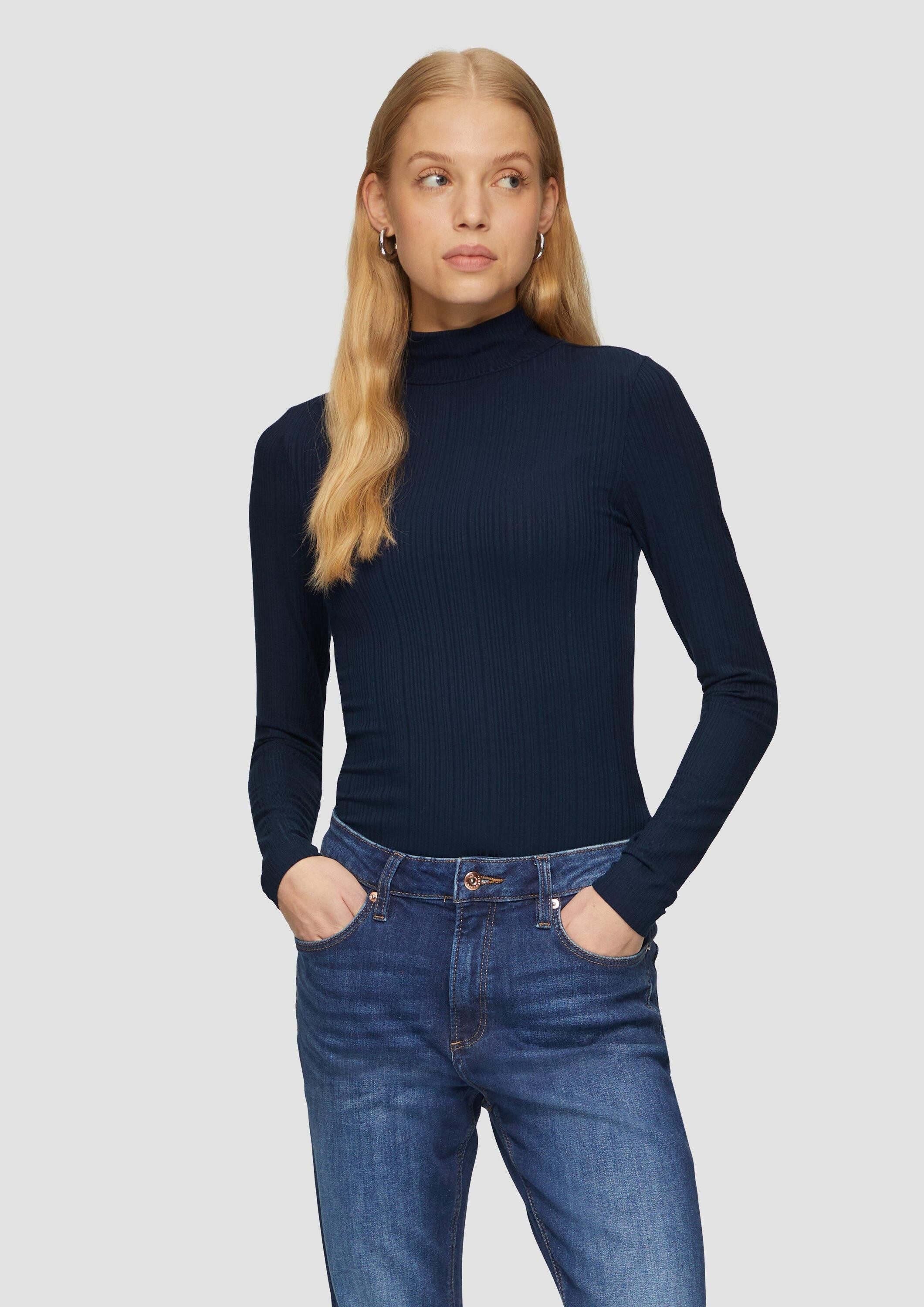 QS Langarmshirt T-Shirt Rippshirt im Slim günstig online kaufen