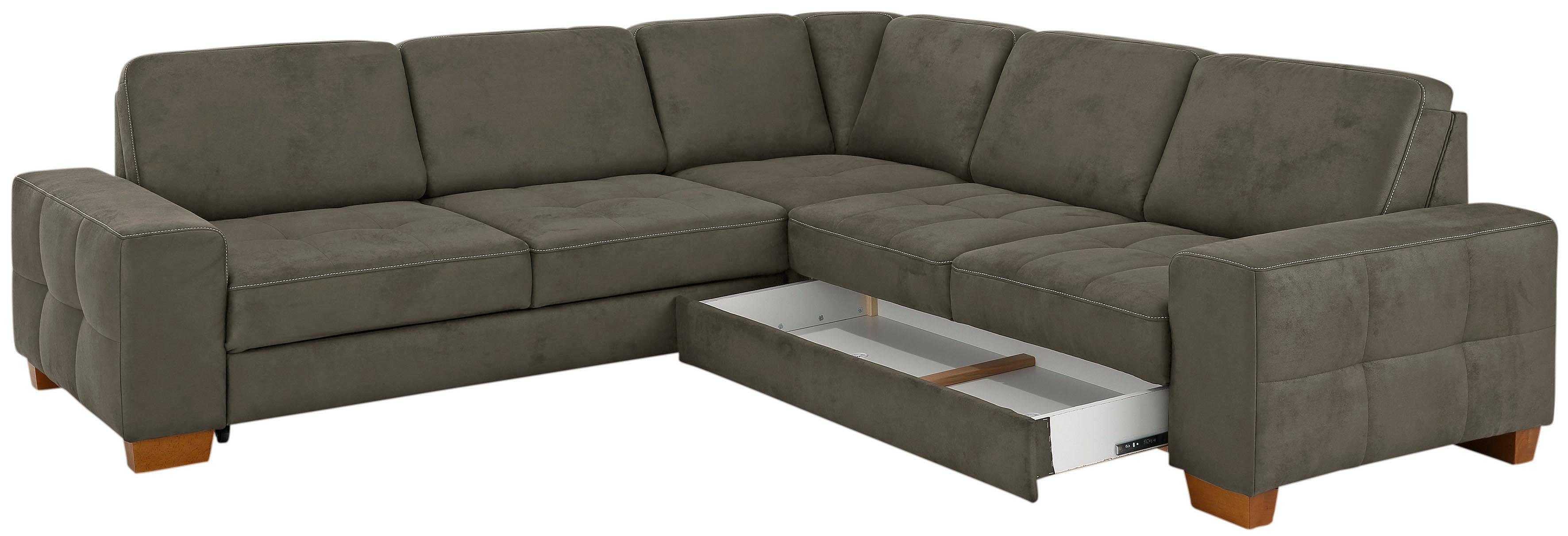 Home affaire Ecksofa "Puccini L-Form" mit Federkern, Sitztiefenverstellung, günstig online kaufen