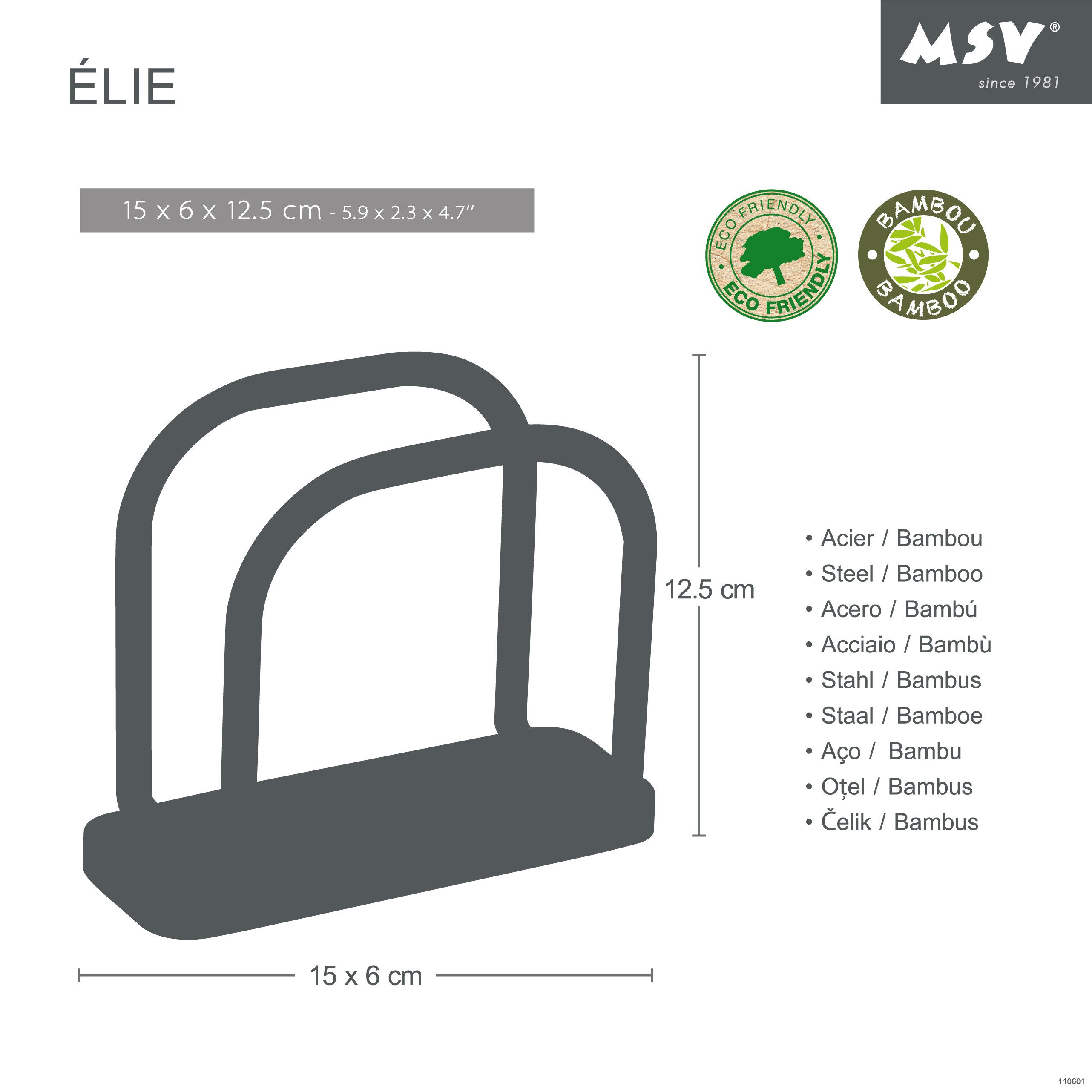 MSV Салфеткиhalter Салфеткиhalter Holz Салфеткиablage Салфеткиständer Bambus, Stahl, Bambus, eleganter Bistro Look, Metall matt schwarz, Bambus