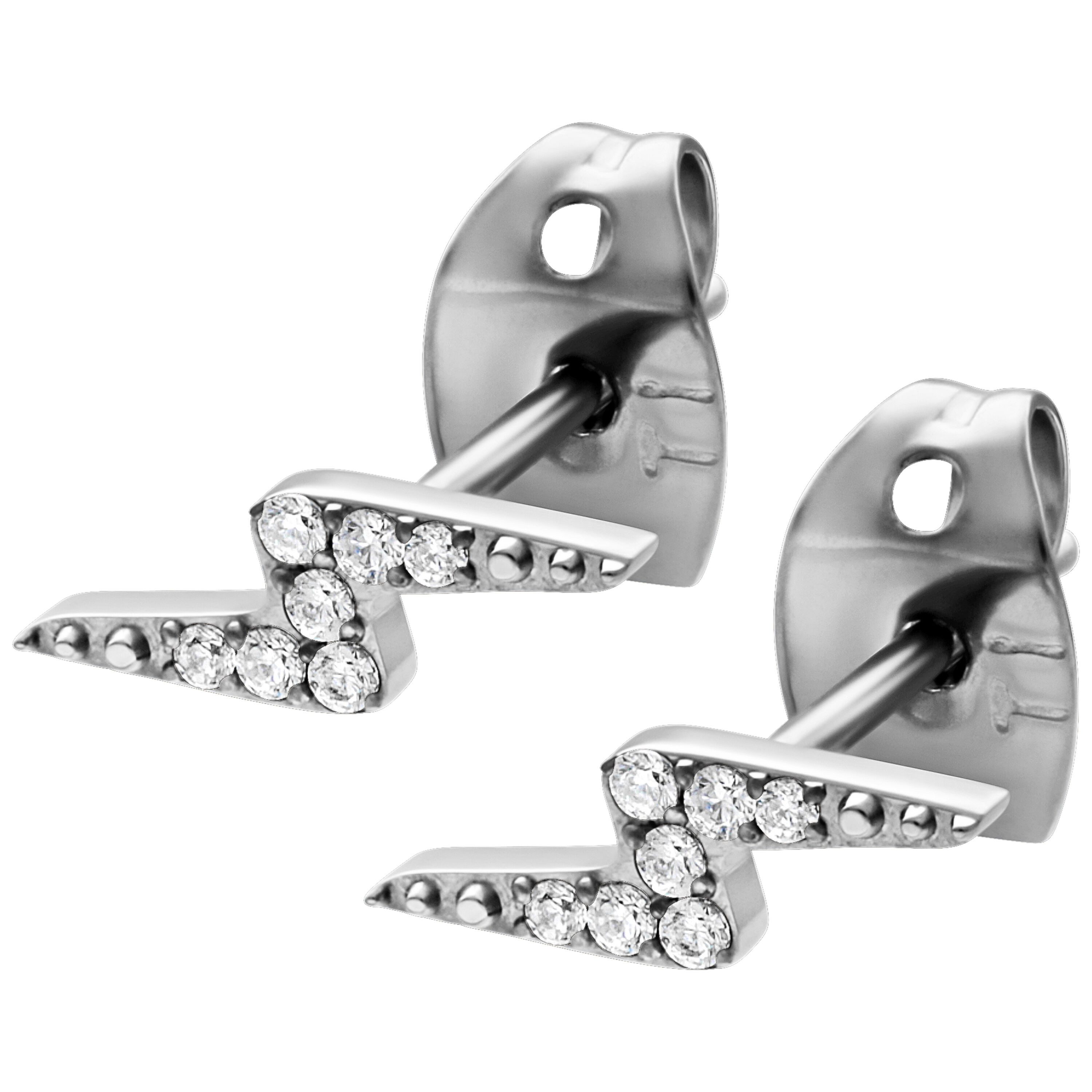 Paar Ohrstecker Crystal Lightning Earstuds - Silber