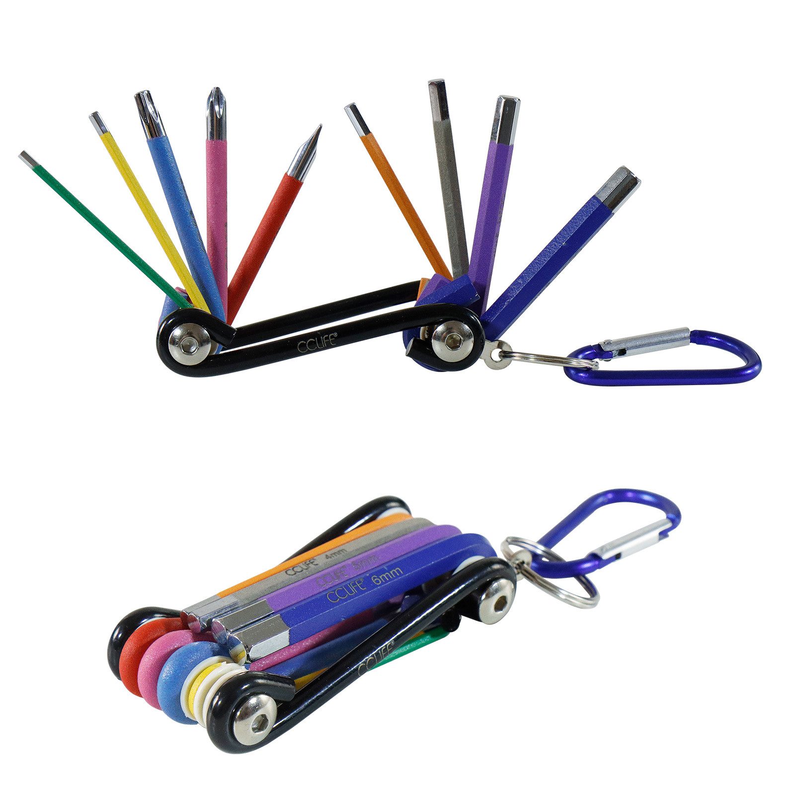 CCLIFE Multitool Fahrrad Reparatur Multifunktionswerkzeug Miniwerkzeug Faltbares Torx, (2 St) – Bild 3 von 3