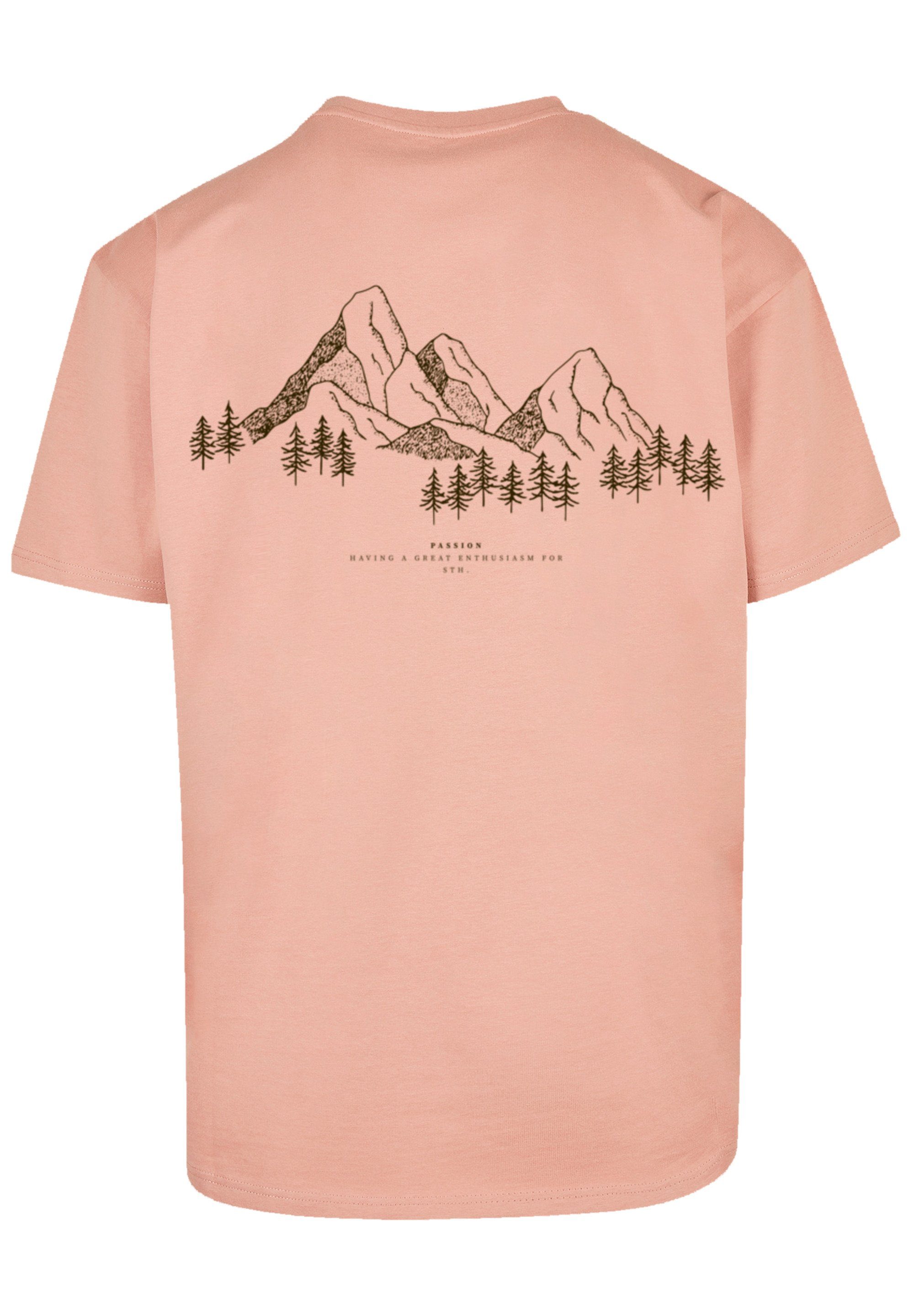 F4NT4STIC T-Shirt PLUS SIZE Mountain Berge Print amber