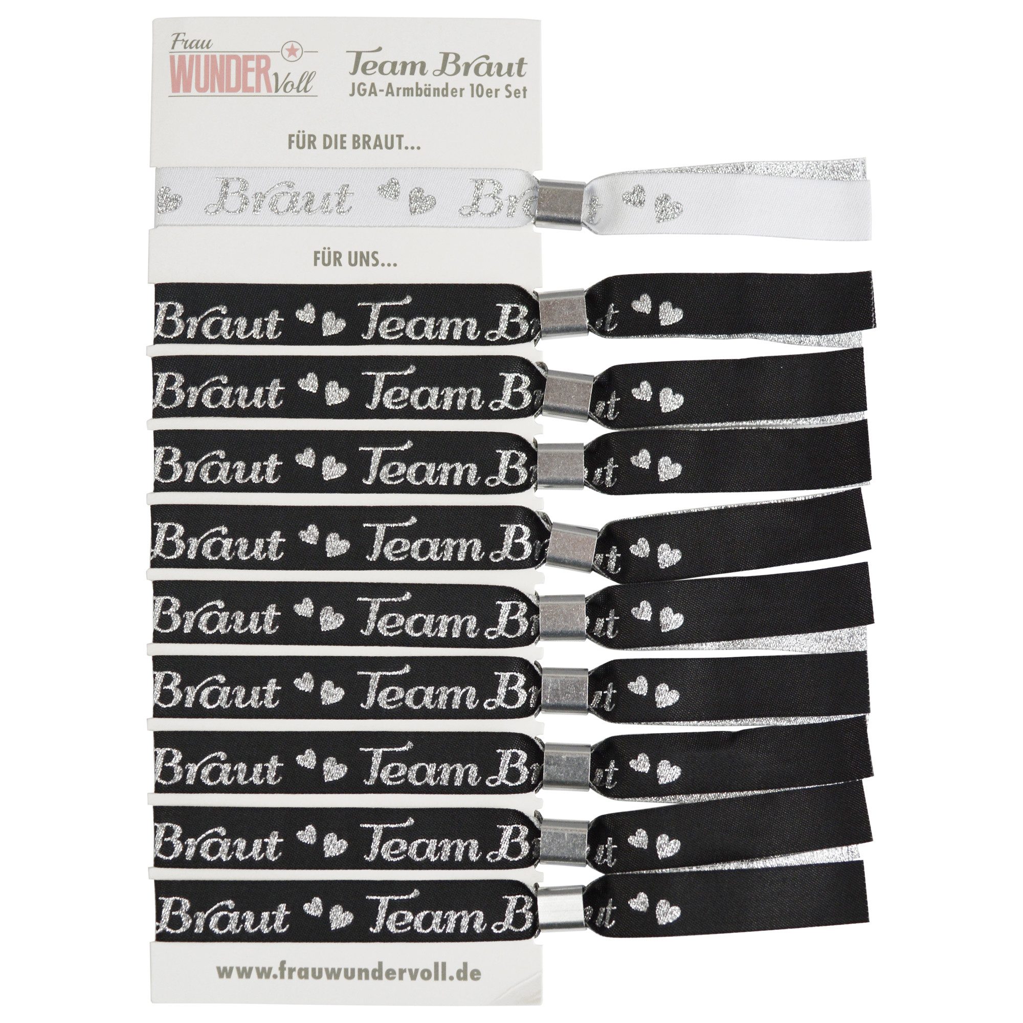 Frau WUNDERVoll Papierdekoration JGA Armband schwarz/silber