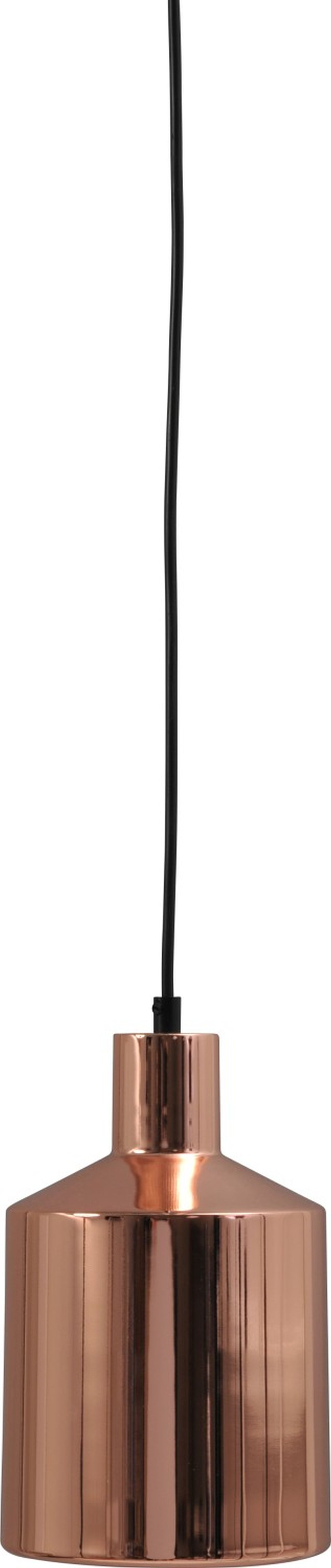Licht-Erlebnisse Pendelleuchte BORIS, ohne Leuchtmittel, Hängeleuchte E27 Ø 14,5 cm Kupfer Schwarz Metall Industrie Design