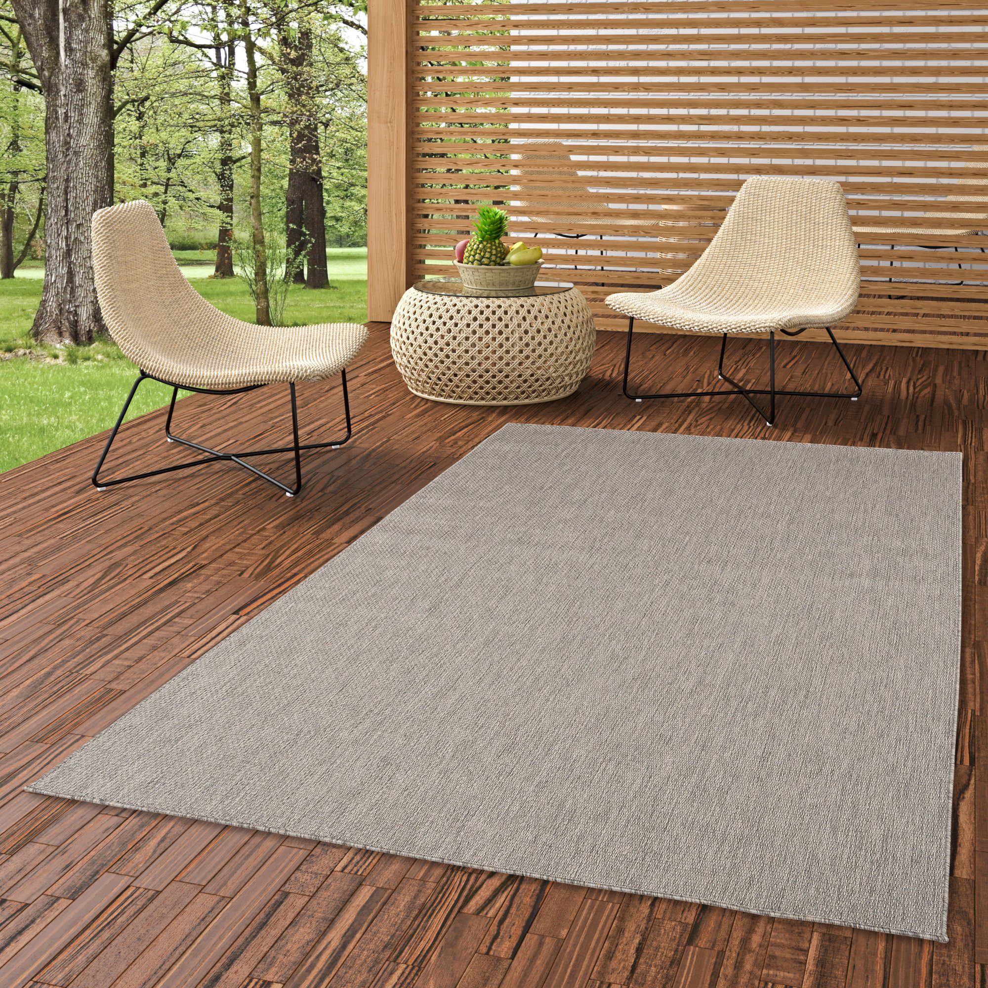 Pergamon Outdoorteppich In & Outdoor Teppich Flachgewebe Valencia Mix, Rechteckig, Höhe: 4 mm
