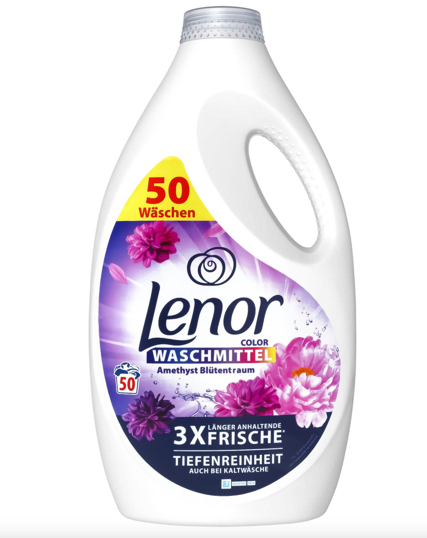 KomfortHome Lenor 2,25L 75 Waschgänge Color Amethyst Universal Aprilfrisch Gel Vollwaschmittel (Flüssigwaschmittel Bunt Weiß ab 20°C Optische Aufheller XXL Duft)