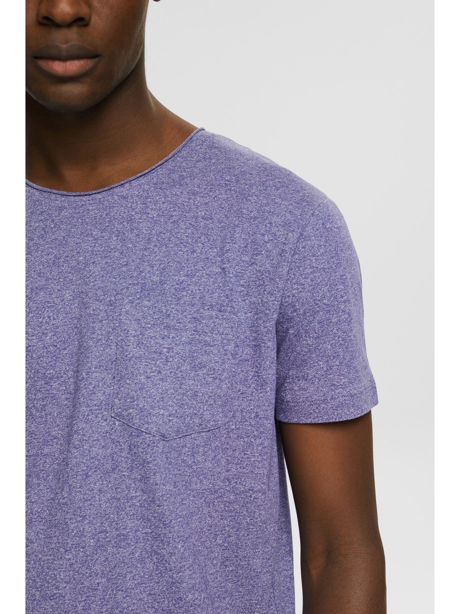 edc by Esprit T-Shirt Recycelt: (1-tlg) meliertes PURPLE Jersey-T-Shirt DARK
