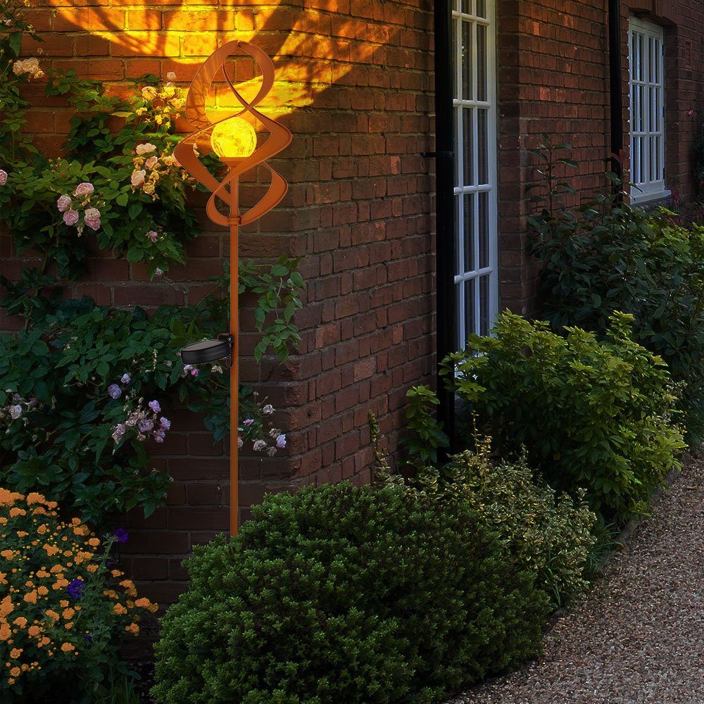 etc-shop LED Solarleuchte, LED-Leuchtmittel fest verbaut, Warmweiß, Solarlampen für außen Garten Steckleuchte IP44 Akku Solarleuchten