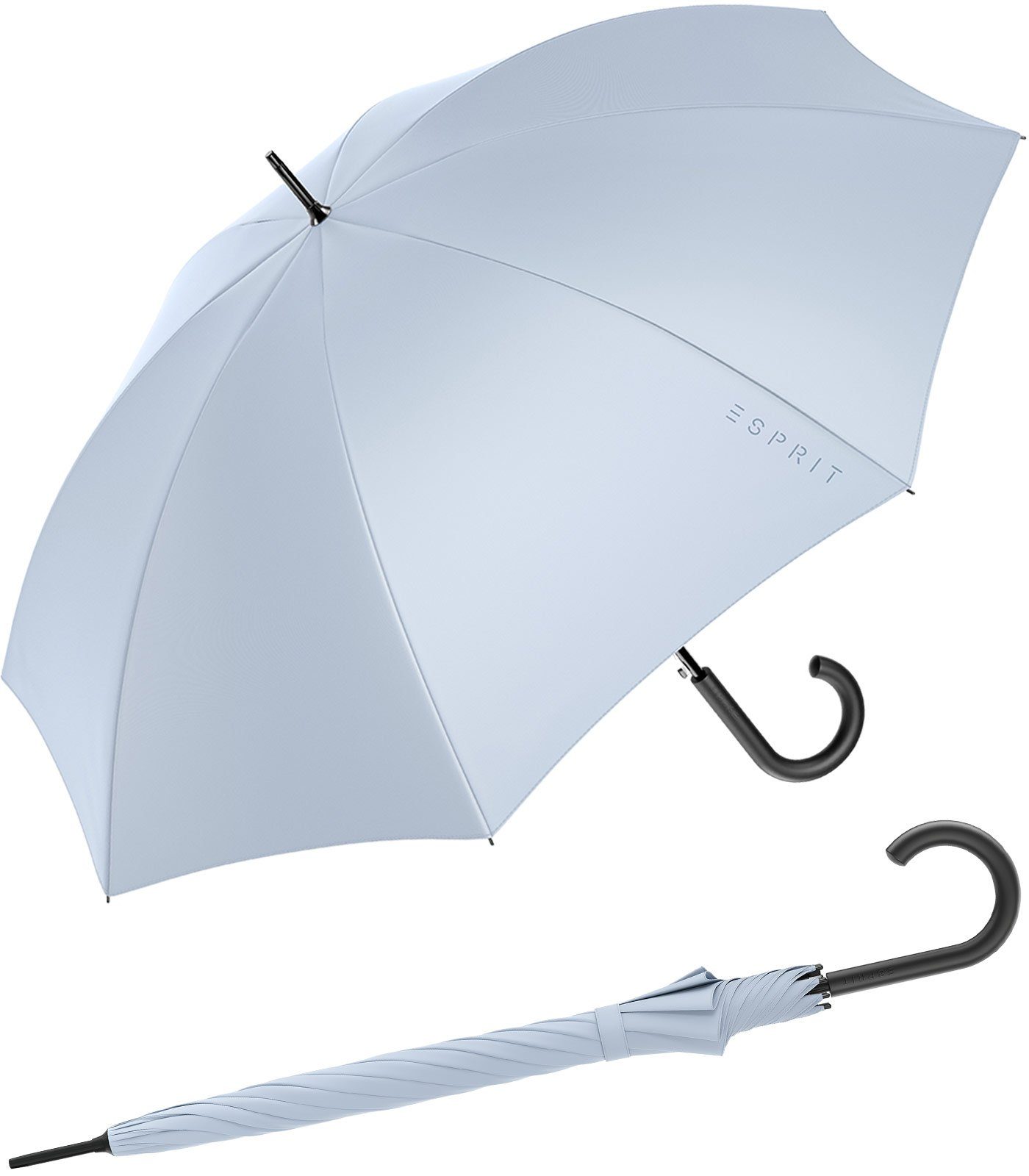 Esprit Stockregenschirm Damen-Regenschirm mit Automatik FJ 2022, groß und stabil, in den Trendfarben blau