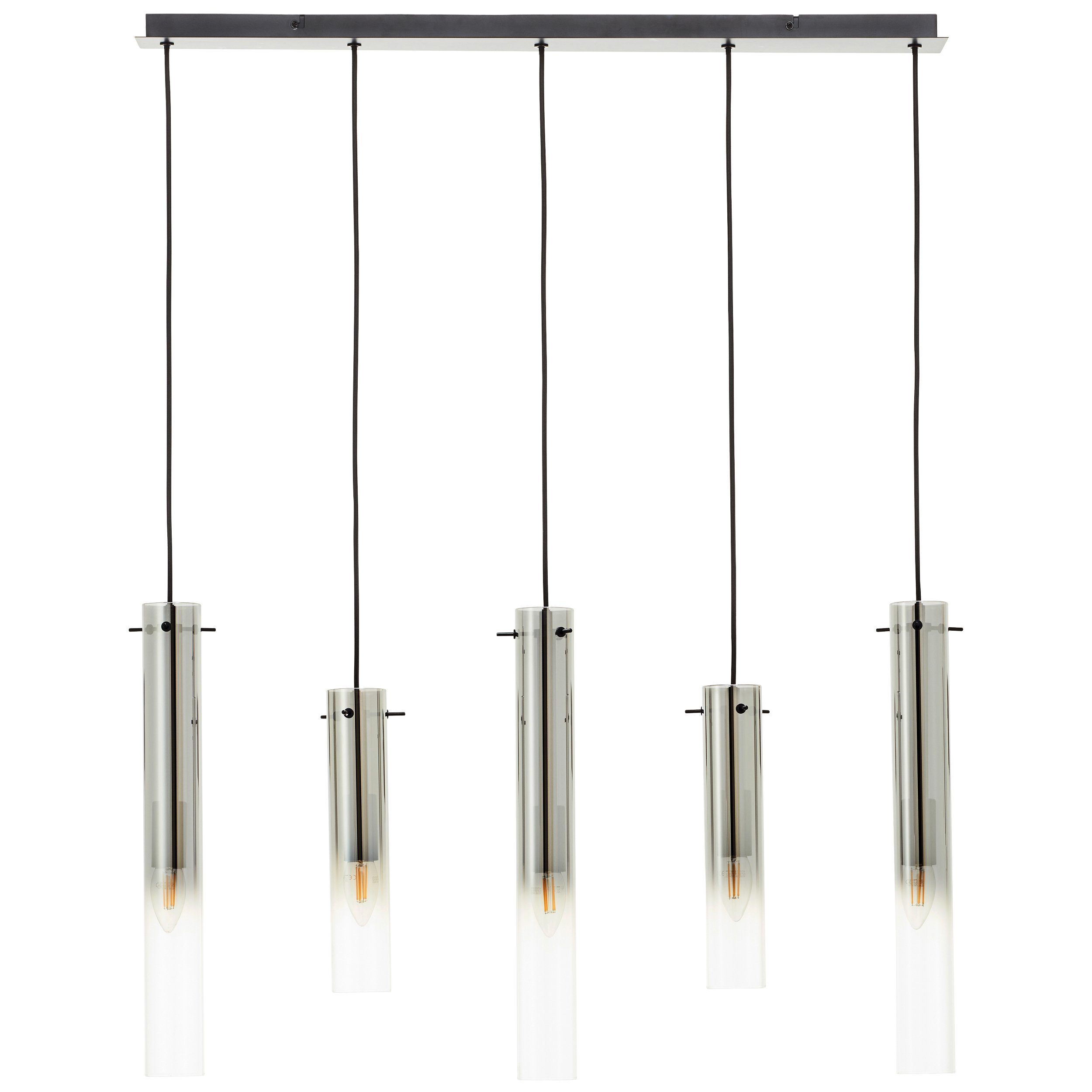 Lightbox Pendelleuchte, ohne Leuchtmittel, 199 Rauchglas, Höhe, cm E14, x Breite, schwarz Hängelampe 5 mit 95 cm