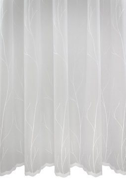 Gardine nach Maß Ariadne, VHG, Kräuselband (1 St), transparent, Polyester, Store, Jacquard, gewirkt, weiß, Bogenkante