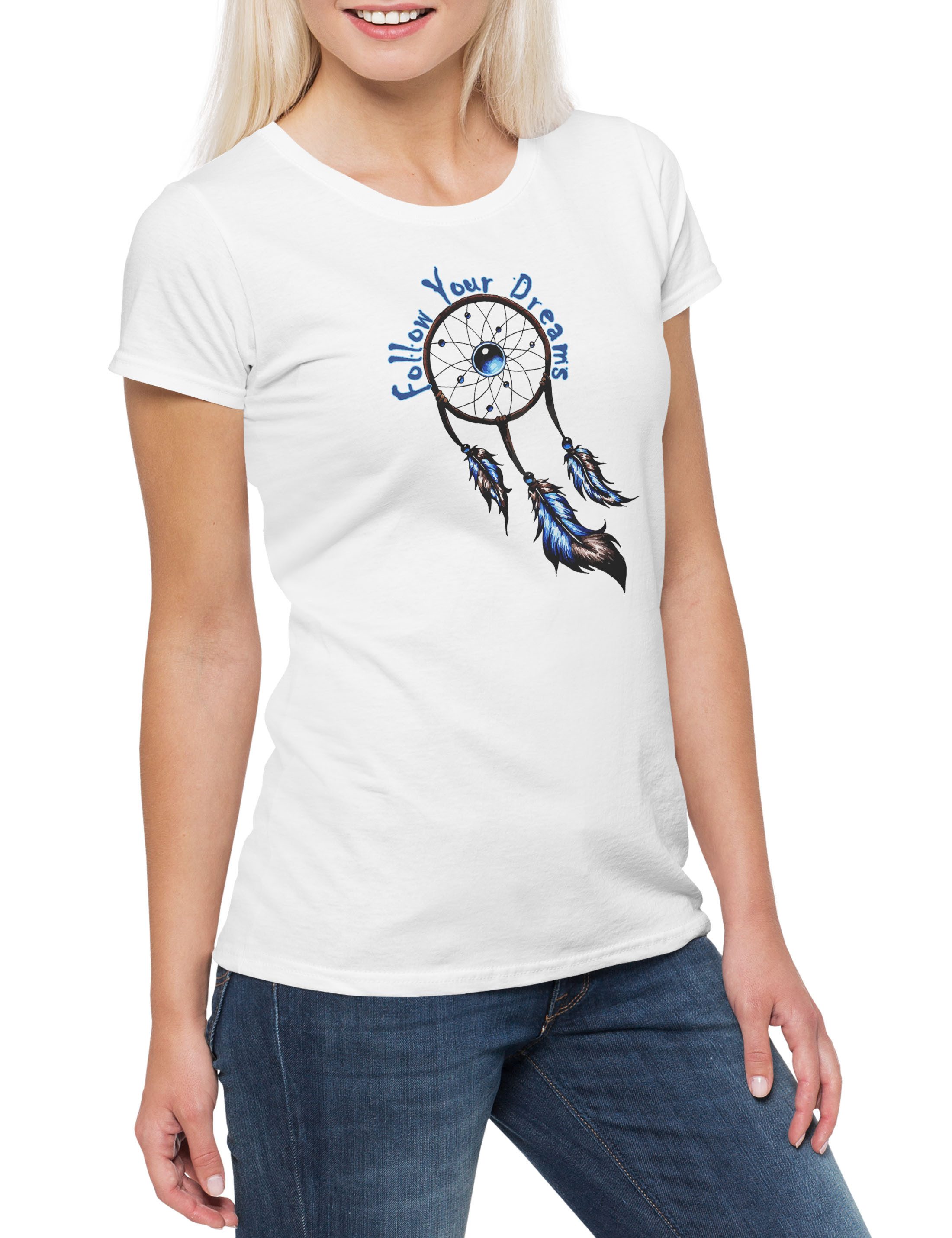 Print-Shirt Dreamcatcher I Damen T-Shirt Traumfänger Indiander Native American