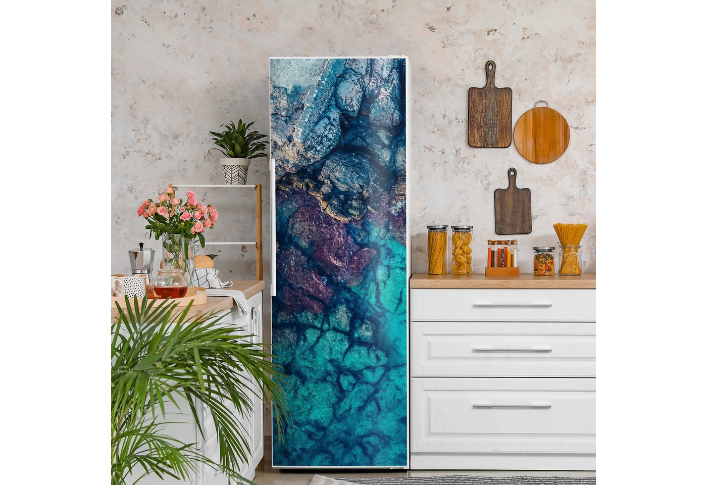 Thumbnail - DEQORI Magnetfolie 'Küstenfarbenspiel', Kühlschrank Magnetmatte magnetisch Magnetfolie Folie Schutz