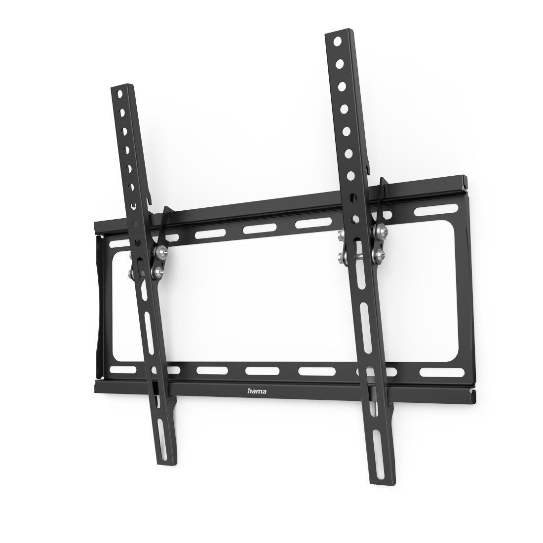 Hama TV-Wandhalterung TV-Wandhalterung neigbar 32 bis 75 Zoll, 40" 55" 65", 35 kg Traglast, (bis 75 Zoll, Stufenlos neigbar bis 10 Grad, flacher Wandabstand, inkl Wasserwaage)