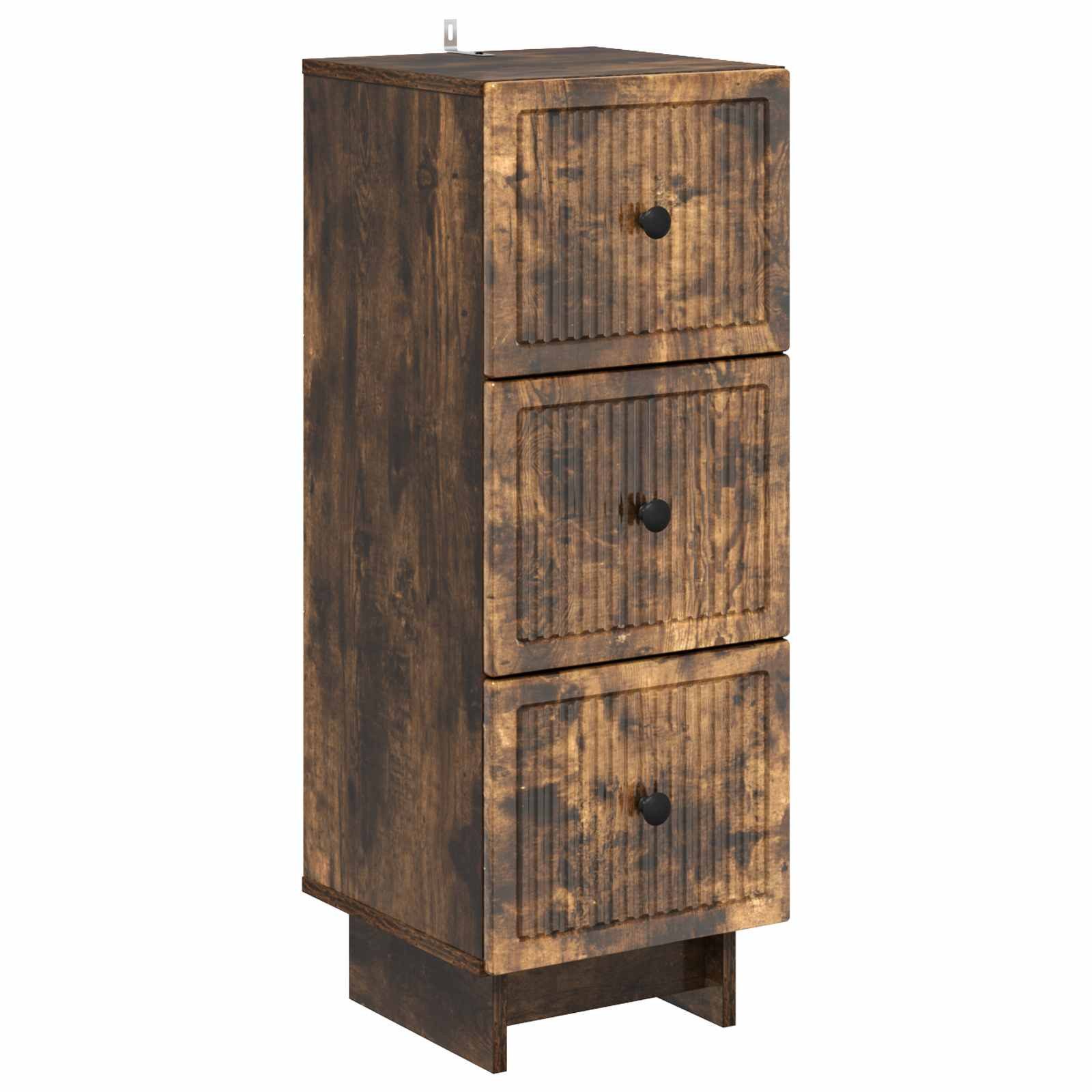 vidaXL Schranksystem Schubladenschrank Geräucherte Eiche 33 x 34,5 x 90 cm (1-St)