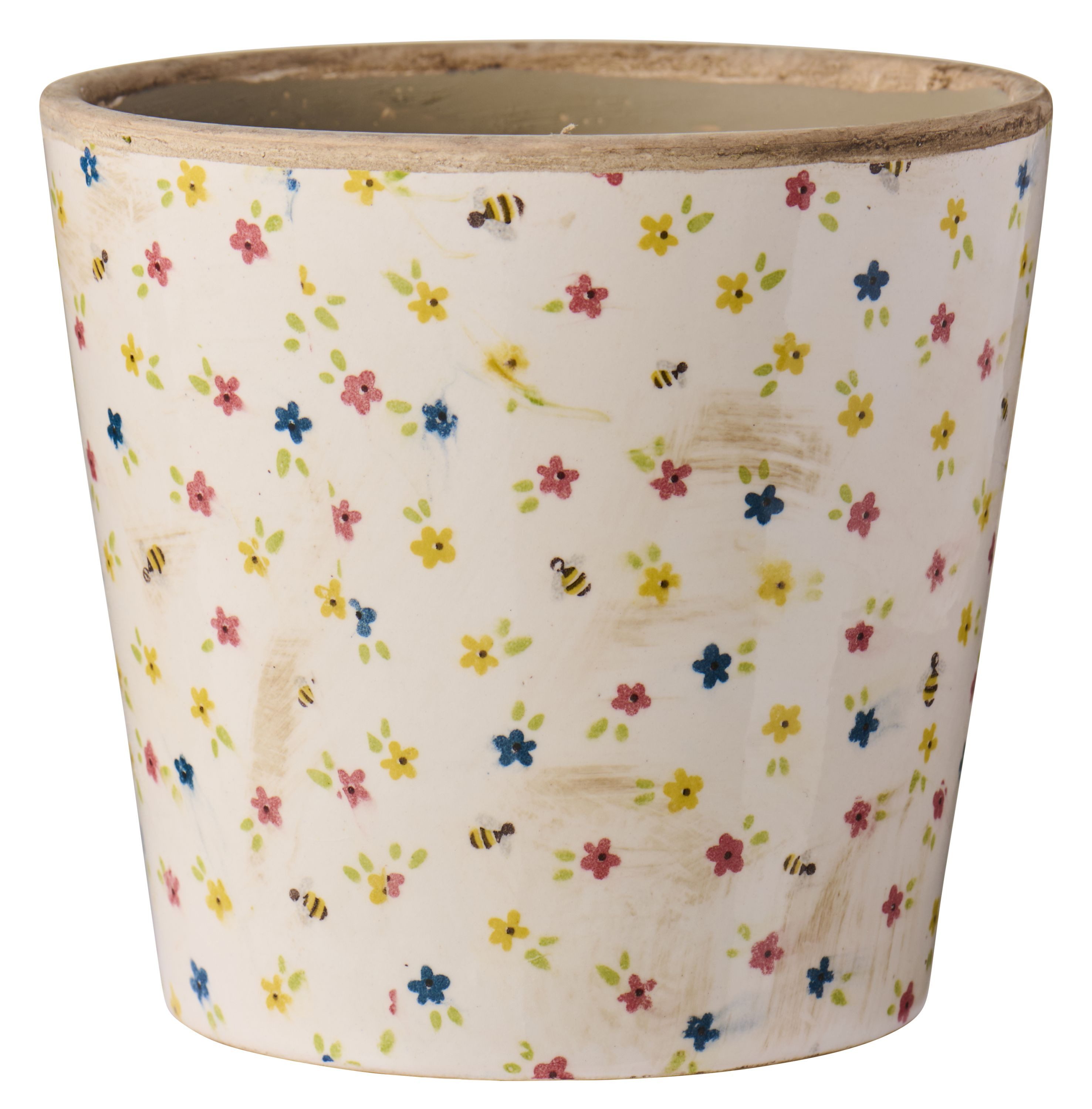 Ib Laursen Blumentopf Ib Laursen - Blumentopf Übertopf Blumenübertopf Keramik Blumenmuster