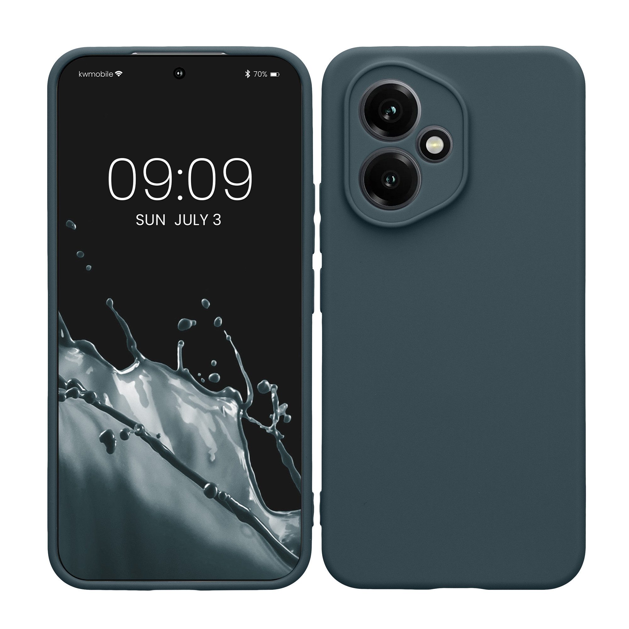 kwmobile Smartphone-Hülle Hülle für HONOR 400, Backcover Silikon - Soft Handyhülle - Handy Case in Dunkler Schiefer