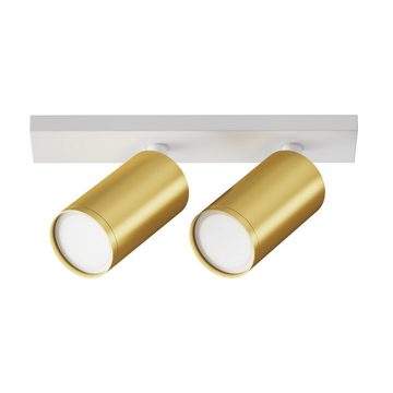 click-licht Deckenleuchte Deckenleuchte Focus in Gold und Weiß GU10 2-flammig eckig, keine Angabe, Leuchtmittel enthalten: Nein, warmweiss, Deckenlampe, Deckenbeleuchtung, Deckenlicht