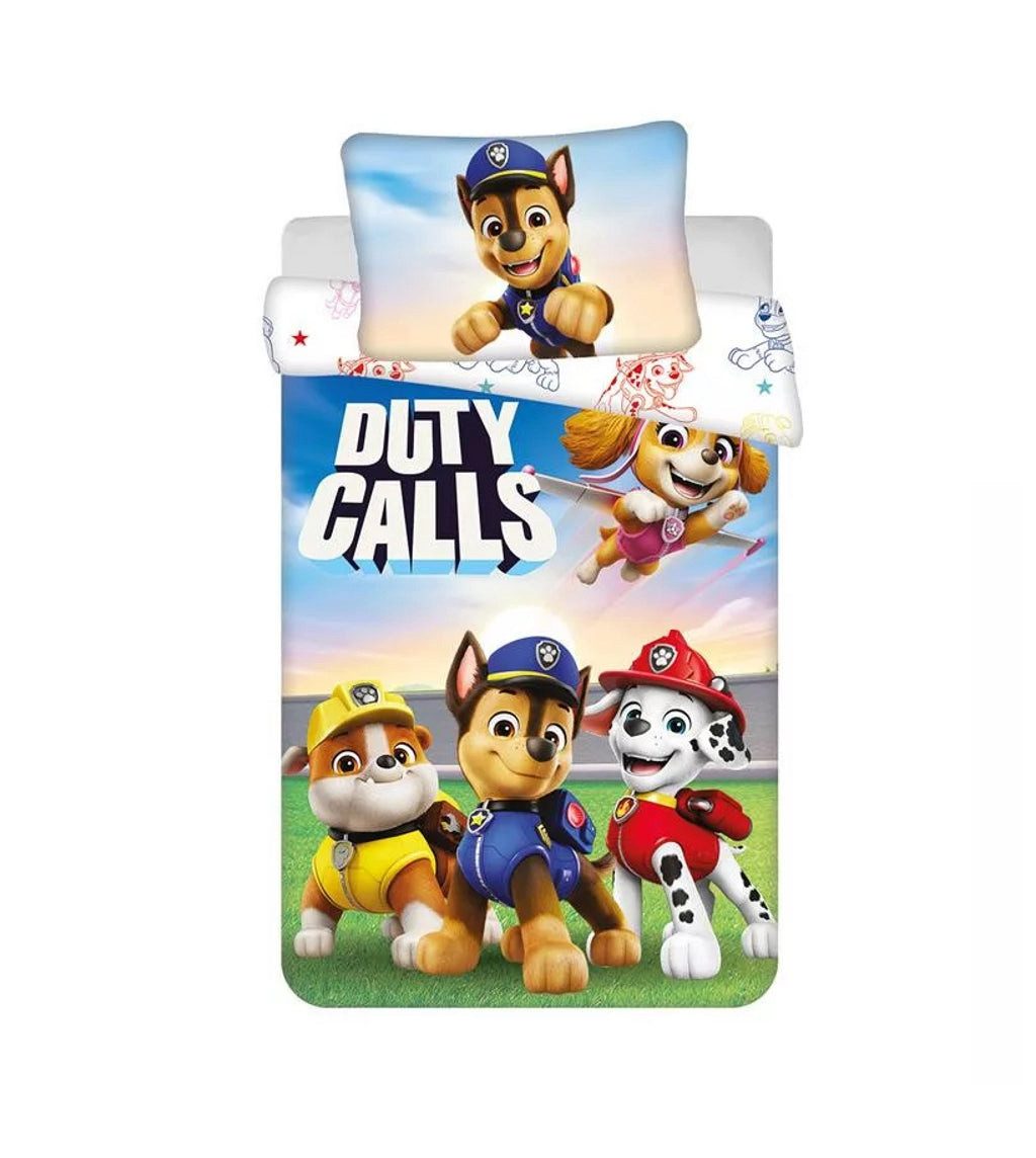 PAW PATROL Kinderbettwäsche Hunde Wäsche Set Bettbezug "Duty Calls" Wendebettwäsche 100×135cm, 100% Baumwolle