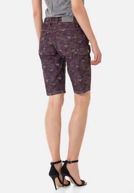 Cipo & Baxx Shorts mit trendigem Allover-Muster
