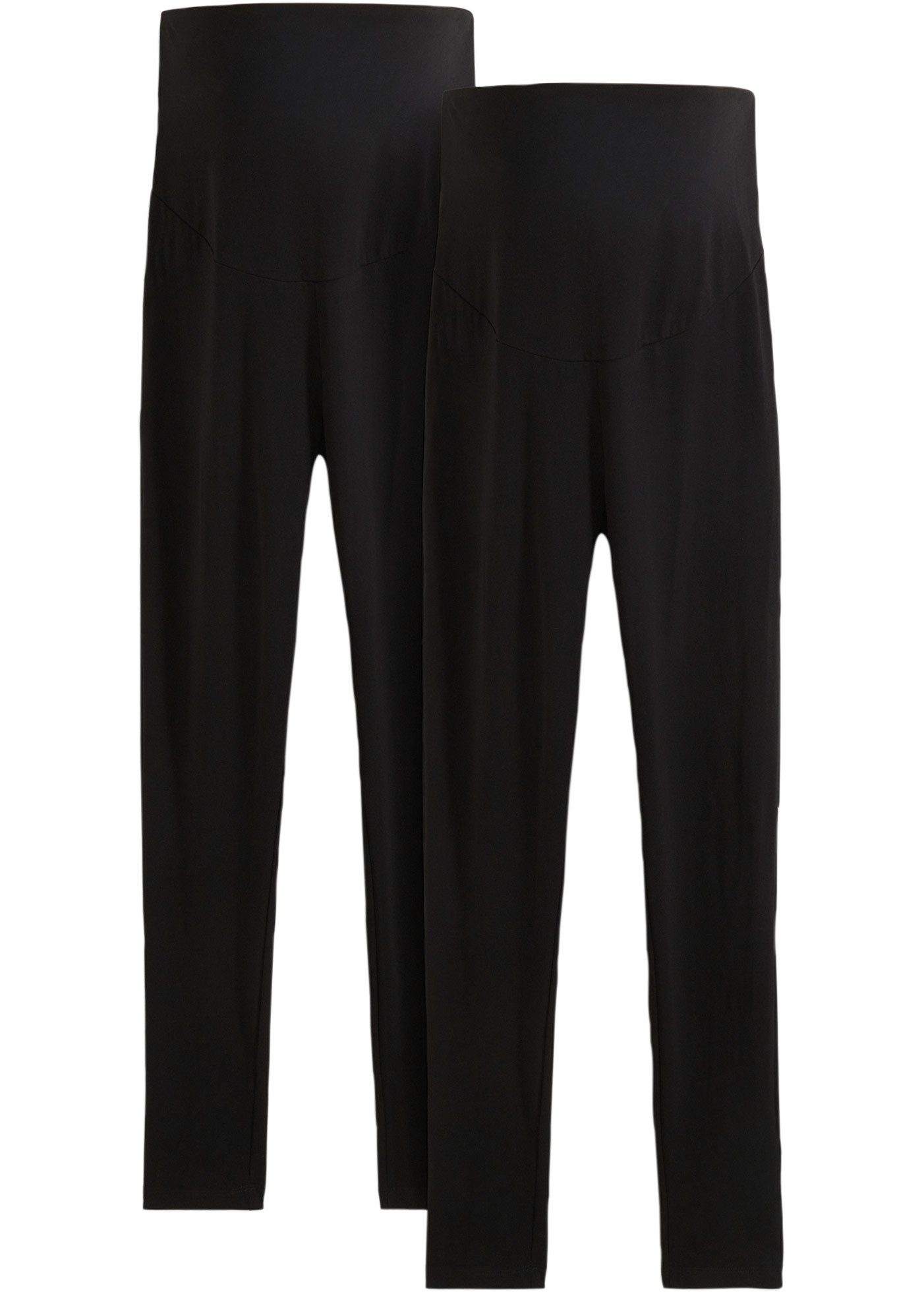 bonprix Umstandsleggings (Packung, 2-tlg) aus Baumwollmix mit Elasthan, mit breitem Jerseybund, Skinny Fit