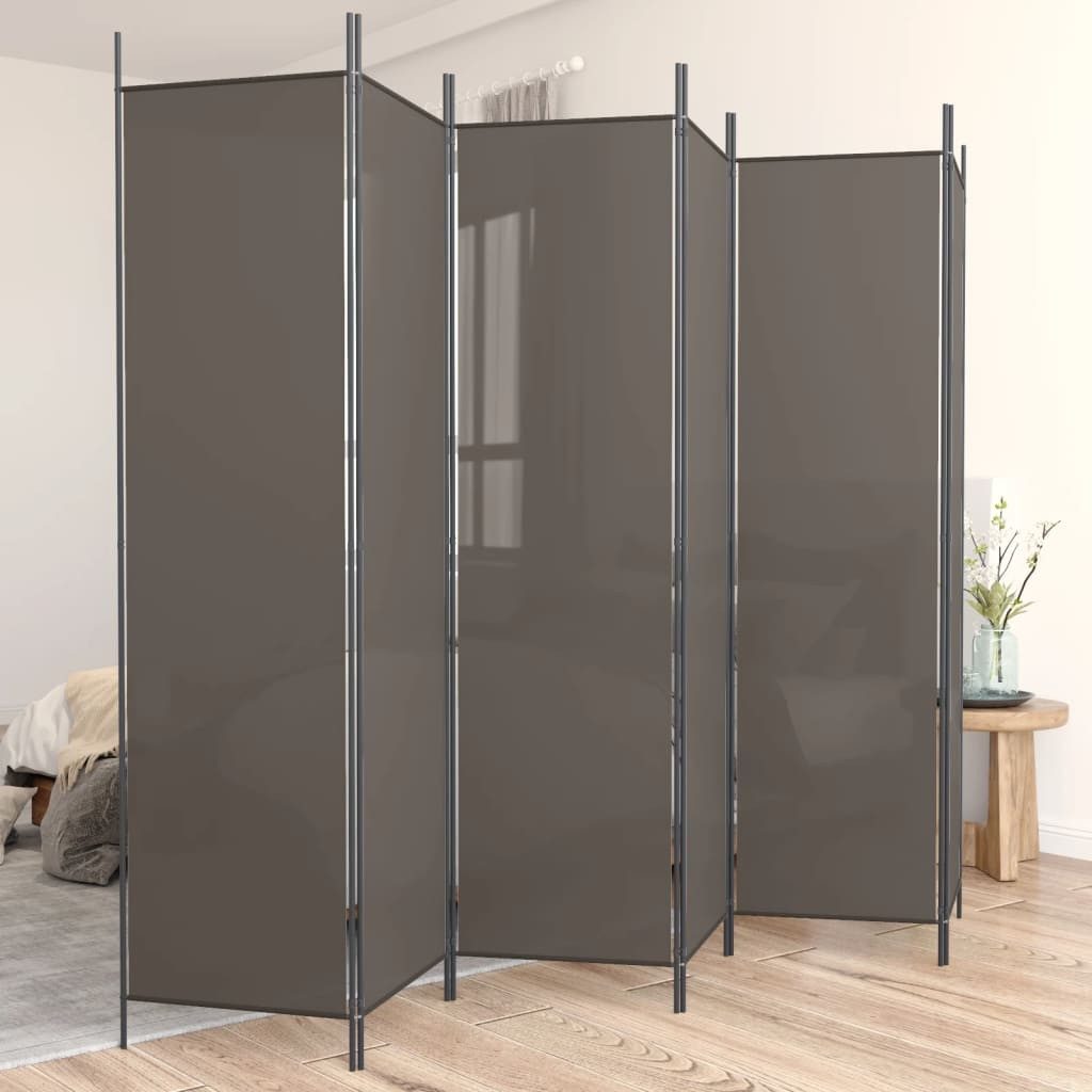 vidaXL Paravent, 6-tlg. Raumteiler Anthrazit 300x200 cm Stoff