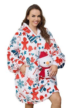 GRUIDAE Weihnachtspullover Hoodie Oversize Decke Damen Herren, Pullover Decke verdicktes Sweatshirt, mit Ärmeln, Weihnachtsgeschenk