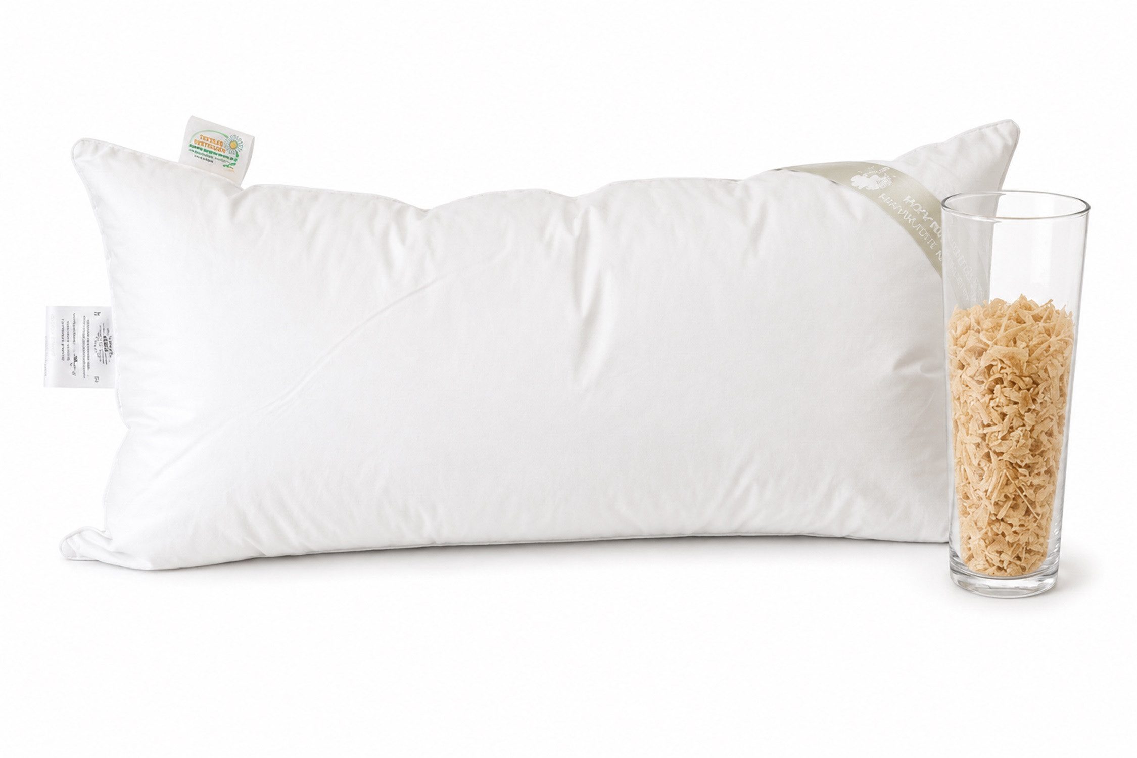Betten Hofmann 3-Kammer-Kopfkissen Betten Hofmann Aroma Zirbenkissen 3-Kammer-Kopfkissen 40x80 cm, Füllung: Daunen, Federn und Zirbenholzspäne, Bezug: 100% Baumwolle, Seitenschläfer, Rückenschläfer, stützend, mit Zirbenspänen, Made in Germany, allergikergeeignet