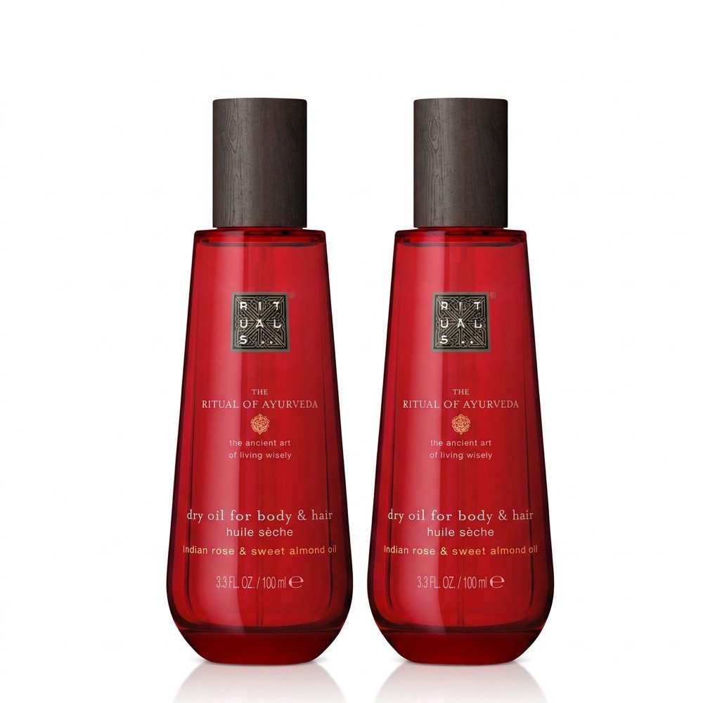 Rituals Körperöl Rituals The Ritual of Ayurveda Dry Body Oil 2er Set, Vorrats-Set mit zwei schnell einziehenden Trockenölen