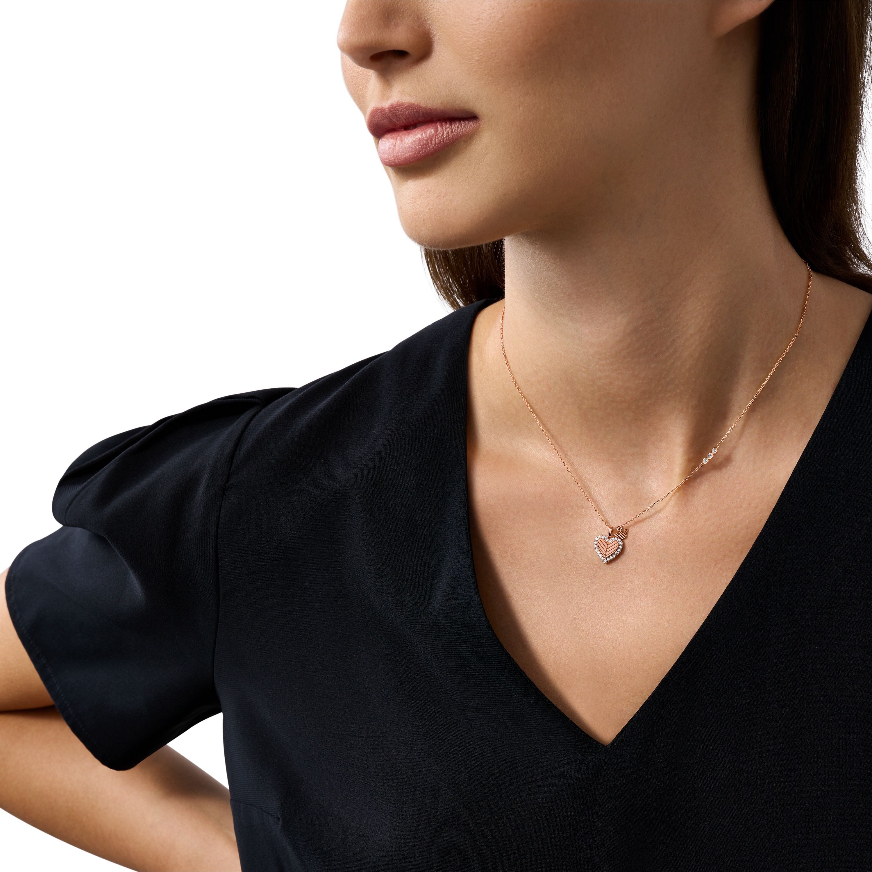 Emporio Armani Kette mit Anhänger Schmuck Geschenk Silber 925 Halsschmuck Herz, mit Zirkonia (synth)