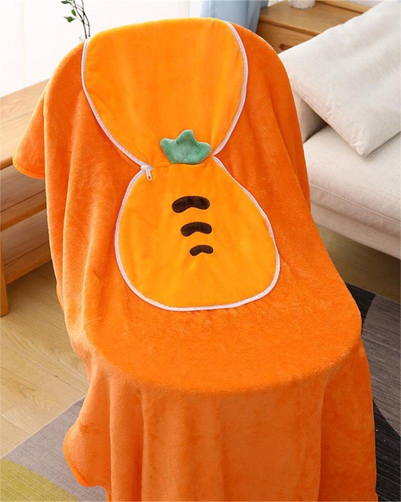 Rouemi Kissen Orange Dekokissen 100cm×170cm Falten Quilt Kissen, Büro Dual-Use,Überwurfdecke Nickerchen