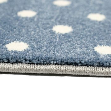 Kinderteppich Kinderteppich Junge Maritim kariert in blau creme grau, TeppichHome24, rechteckig, Höhe: 13 mm