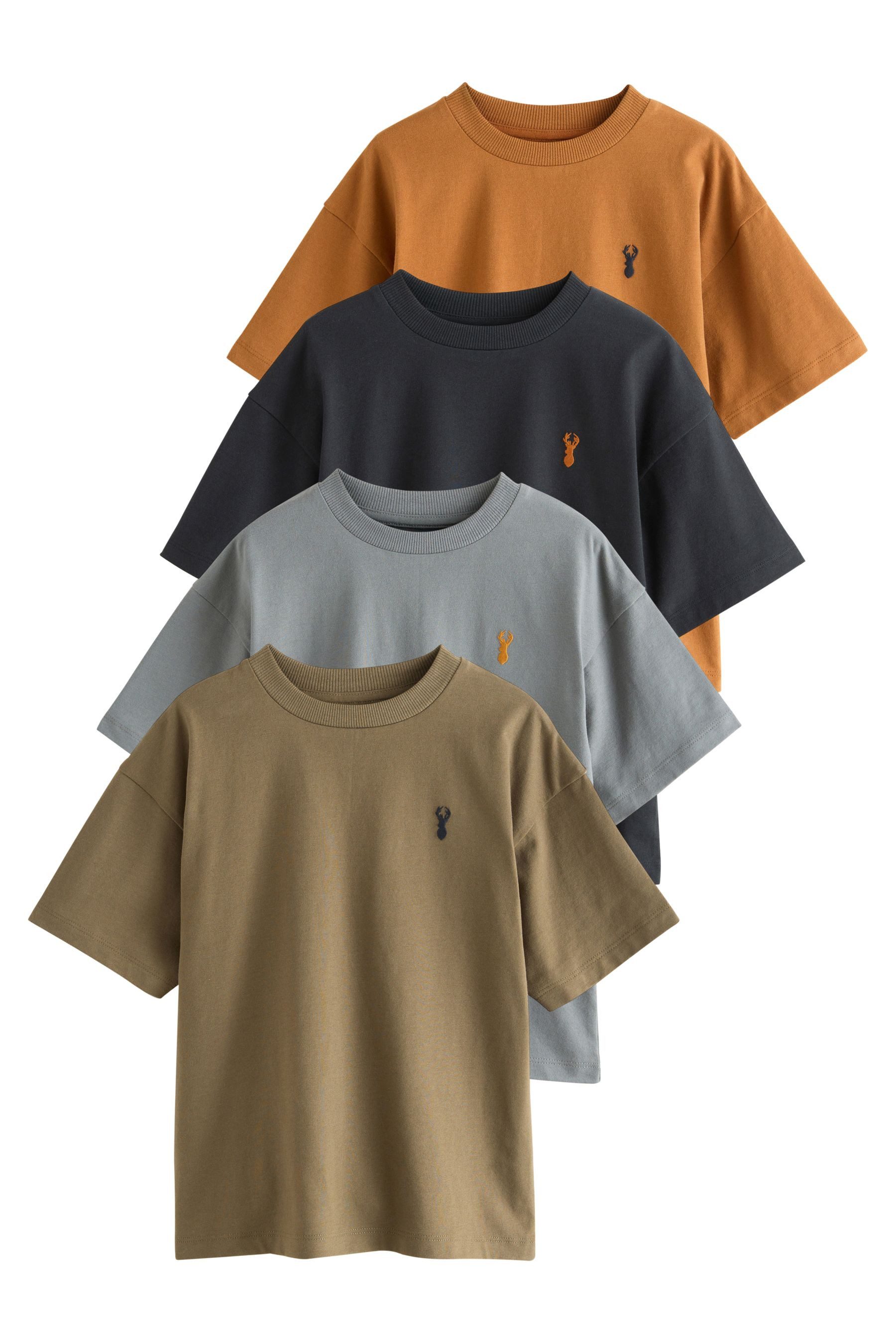 Next T-Shirt Relaxed Fit Kurzarm-T-Shirts, 4er-Pack (4-tlg)